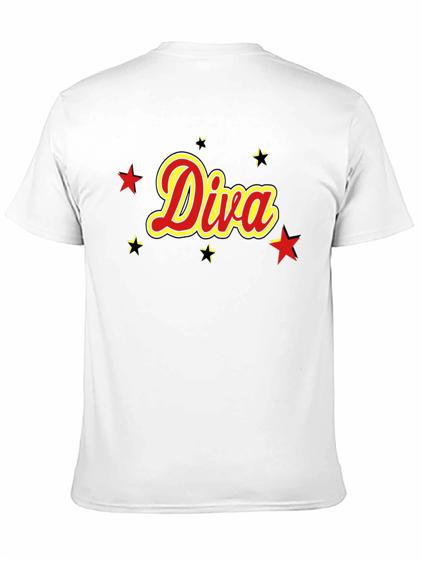 Diva T-Shirt - Red and Yellow Star Design