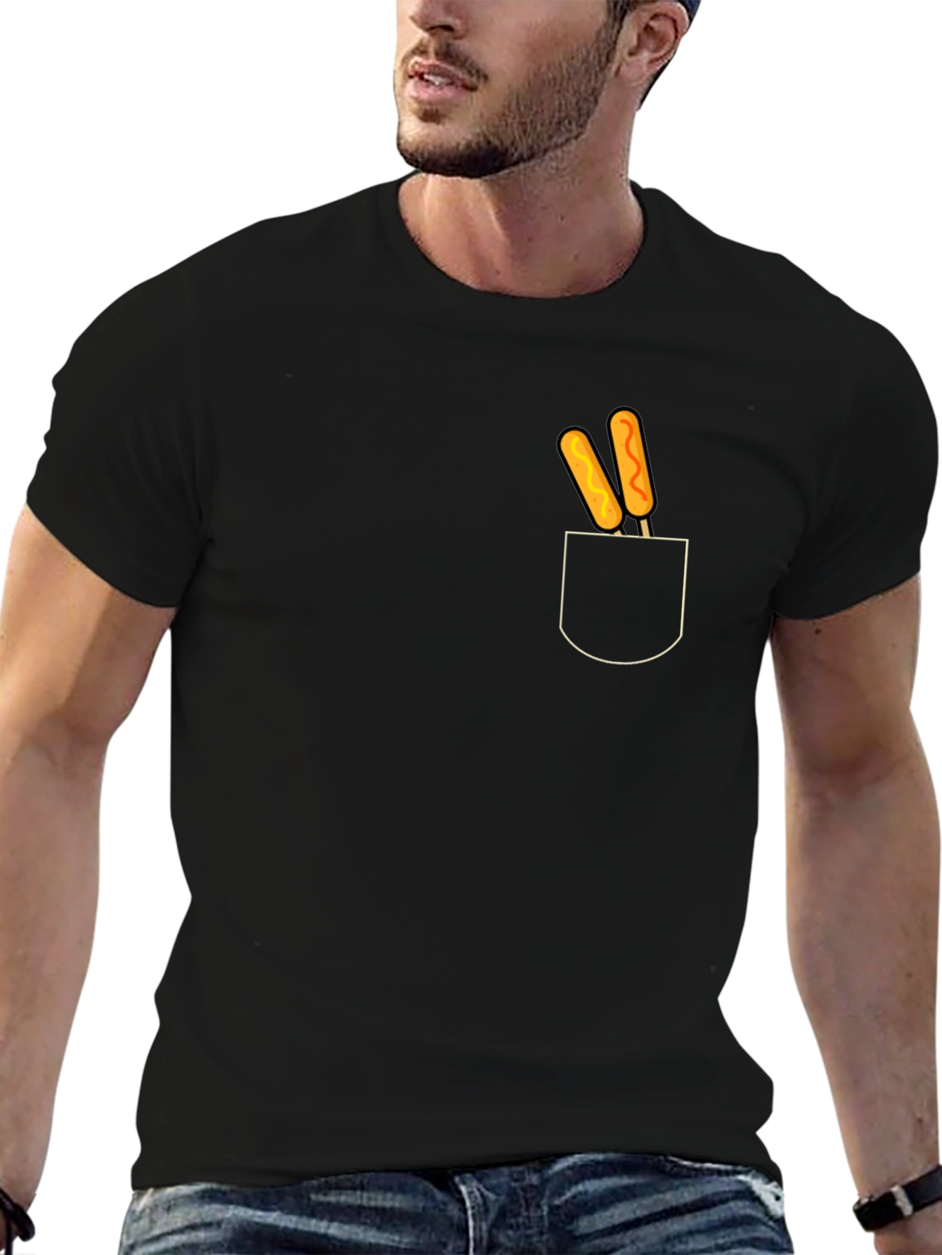 Novelty Corn Dog Pocket Graphic Tee