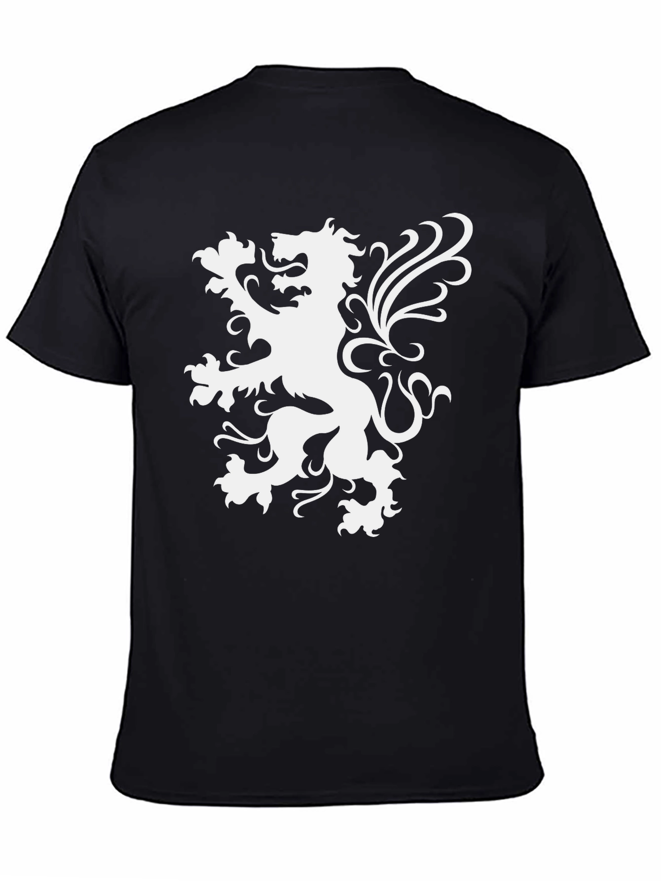 Black T-Shirt with Lion Graphic