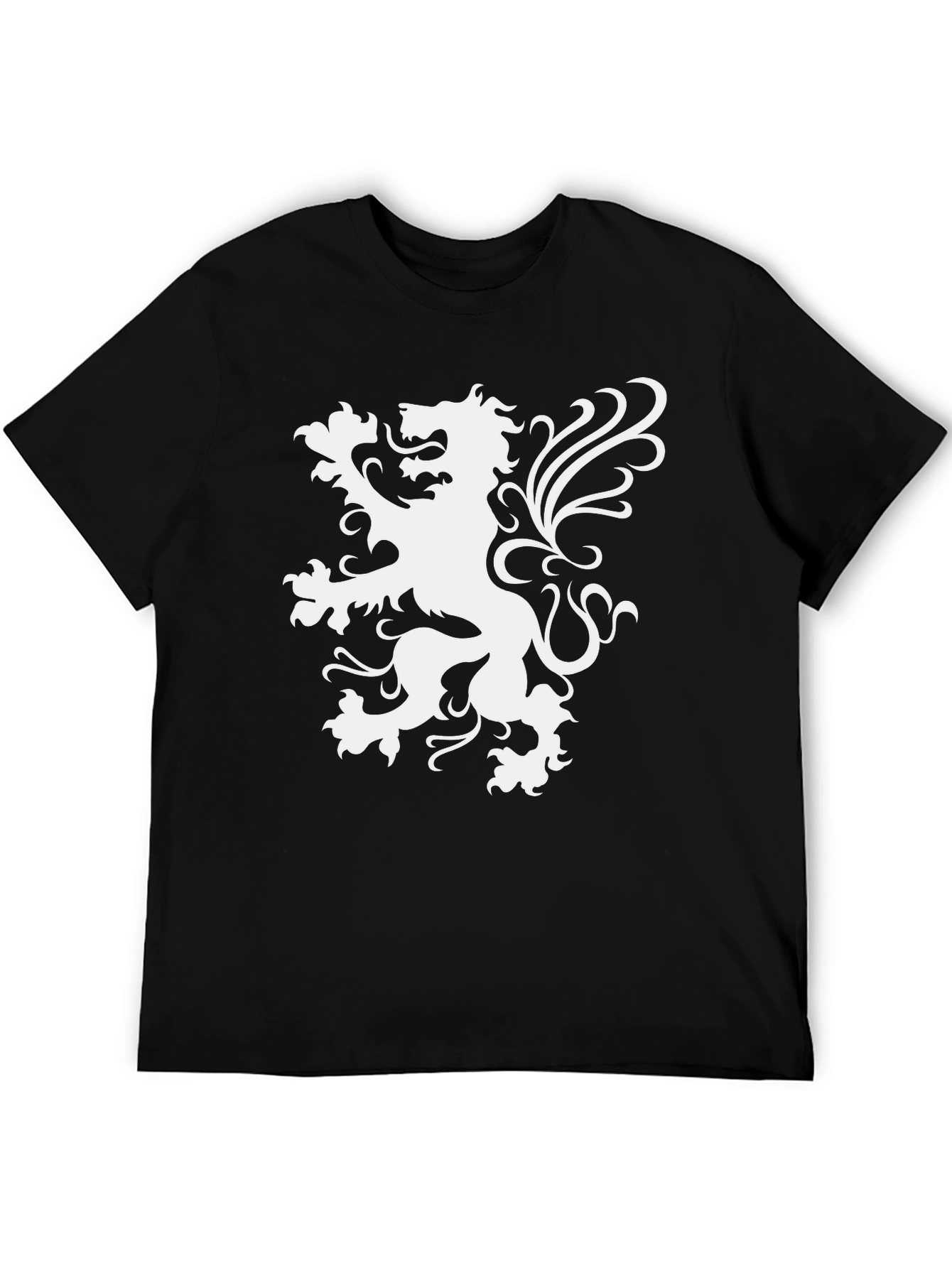 Black T-Shirt with Lion Graphic