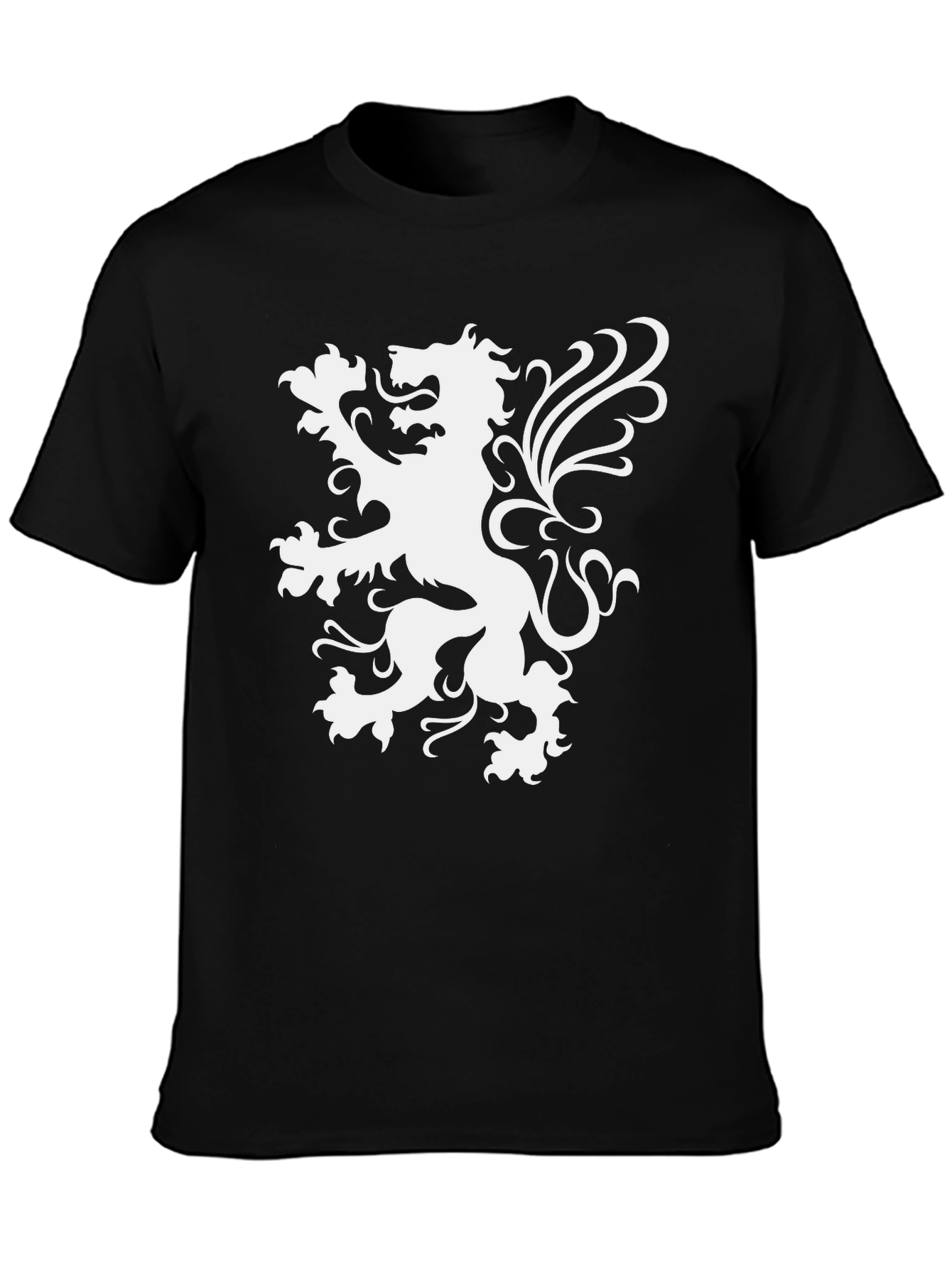 Black T-Shirt with Lion Graphic