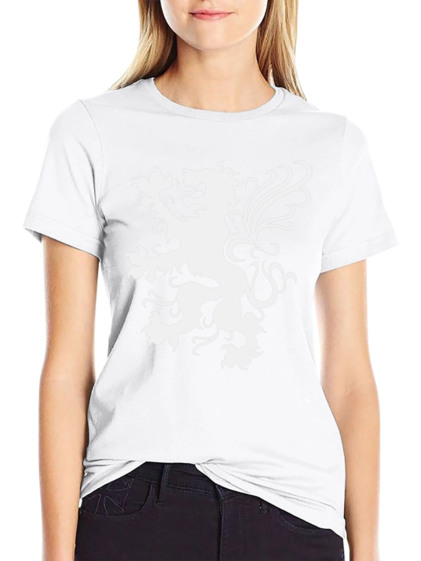 Black T-Shirt with Lion Graphic