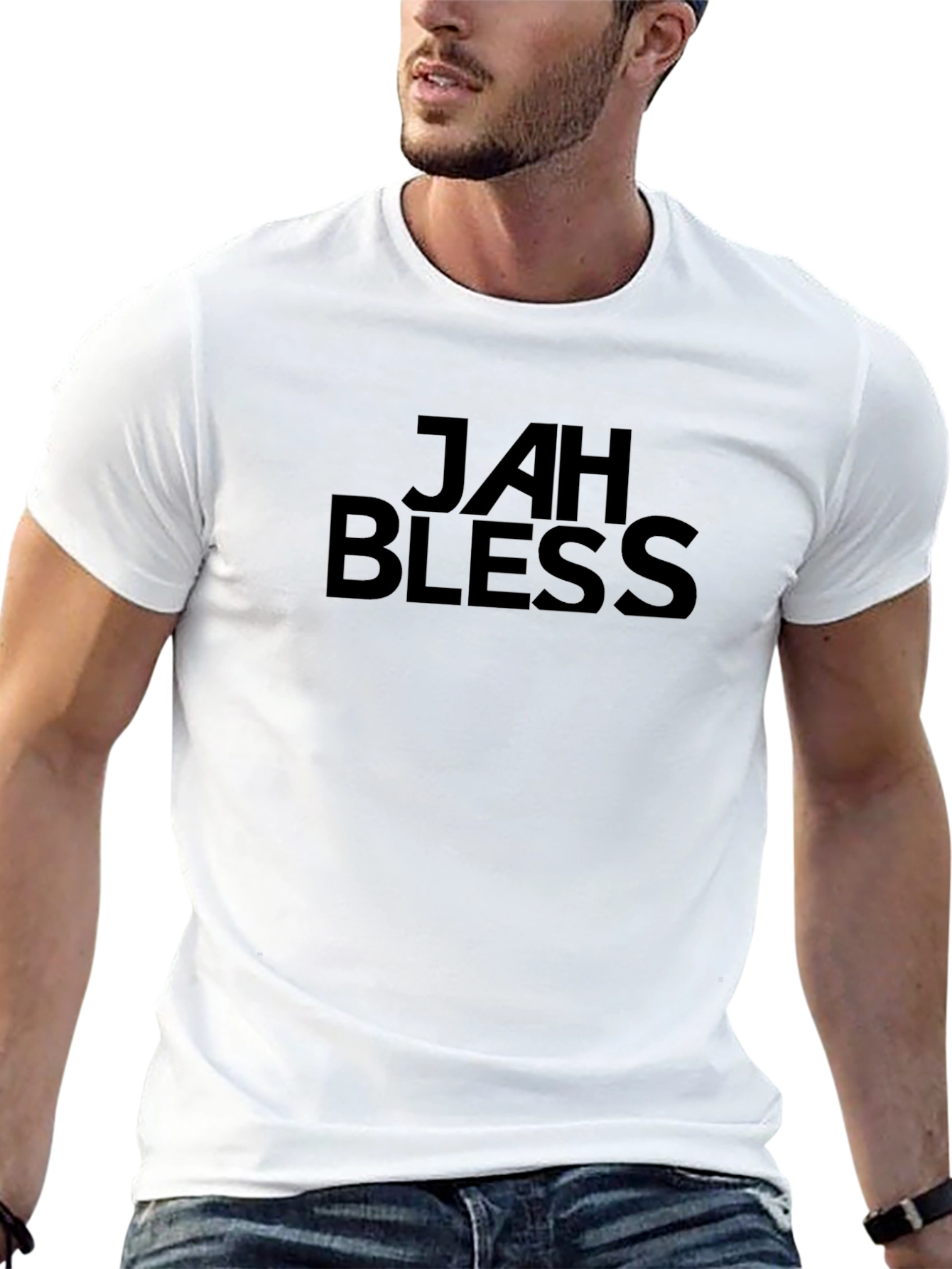 Jah Bless Black Graphic T-Shirt - Casual Style