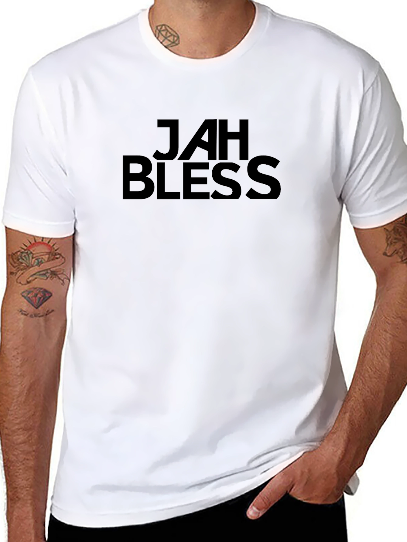 Jah Bless Black Graphic T-Shirt - Casual Style