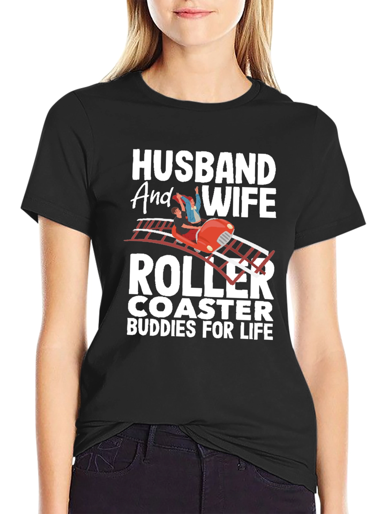 Husband and Wife Roller Coaster Buddies T-Shirt