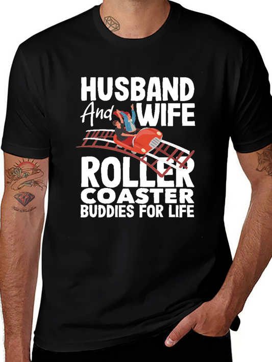 Husband and Wife Roller Coaster Buddies T-Shirt