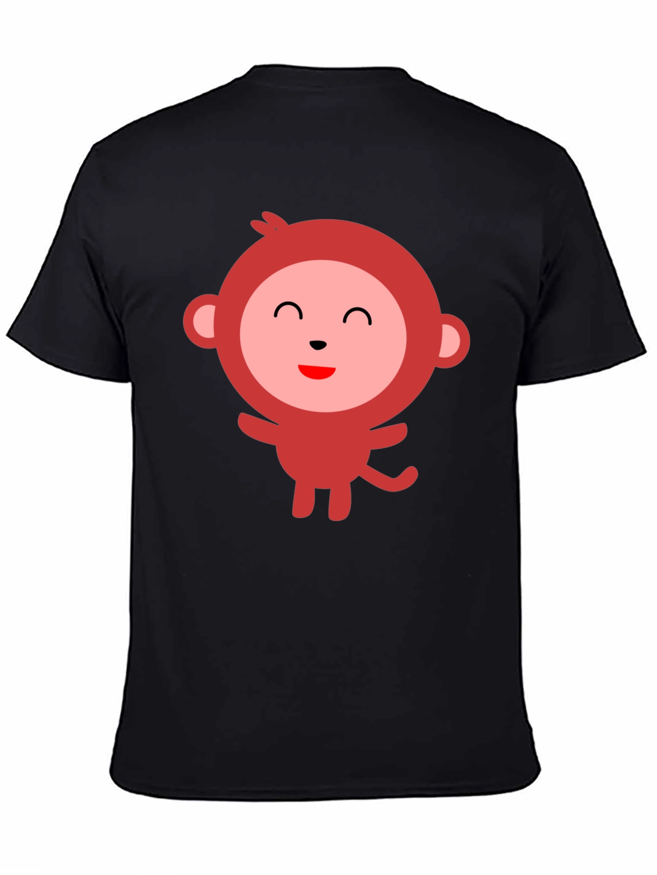 Cute Monkey Graphic Black T-Shirt