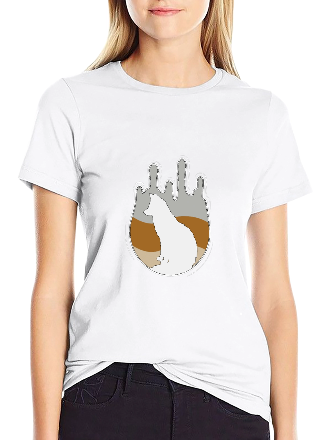 Wolf Silhouette Graphic Tee - Soft Cotton Comfort