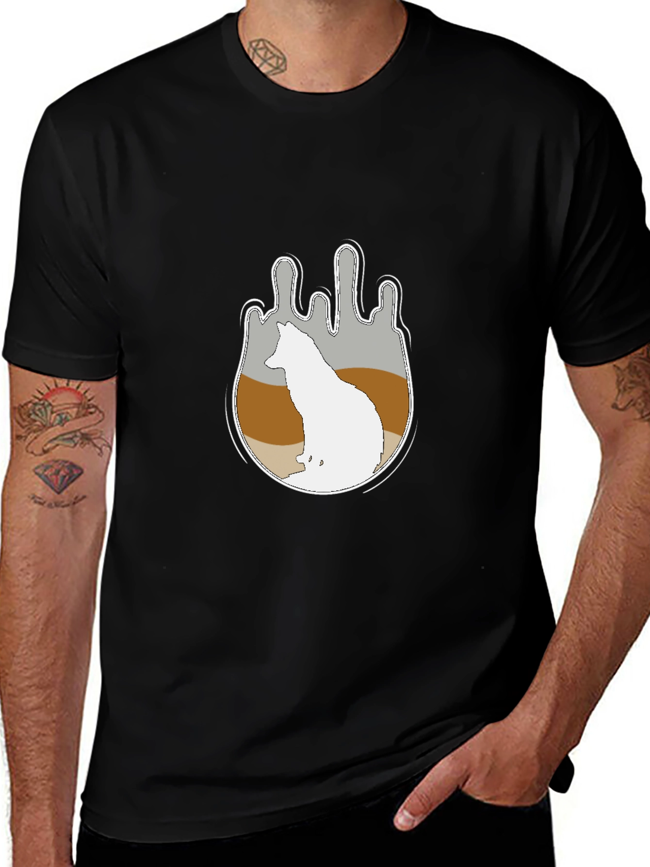 Wolf Silhouette Graphic Tee - Soft Cotton Comfort