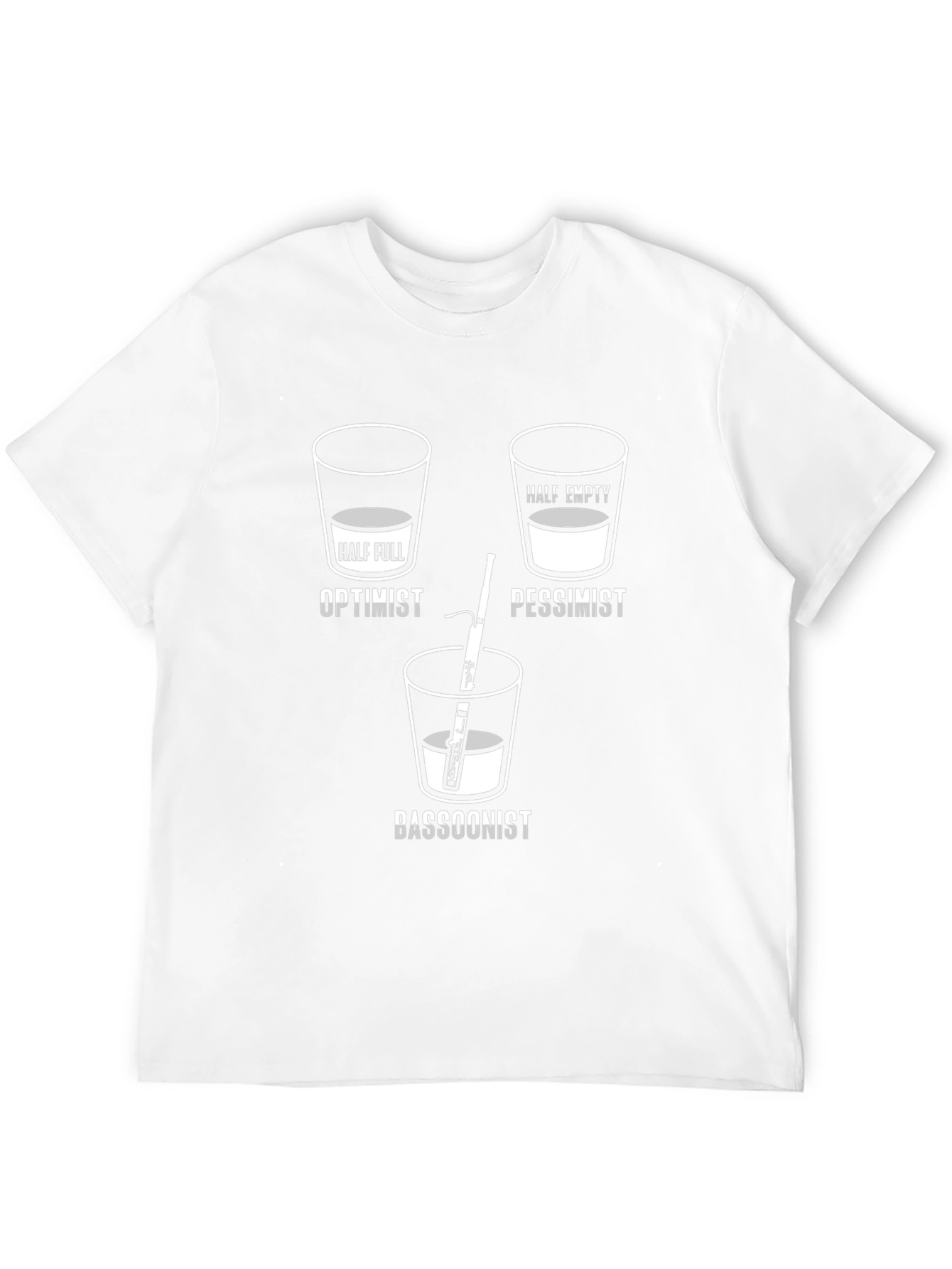 Optimist Pessimist Bassoonist T-Shirt - Funny Music Tee