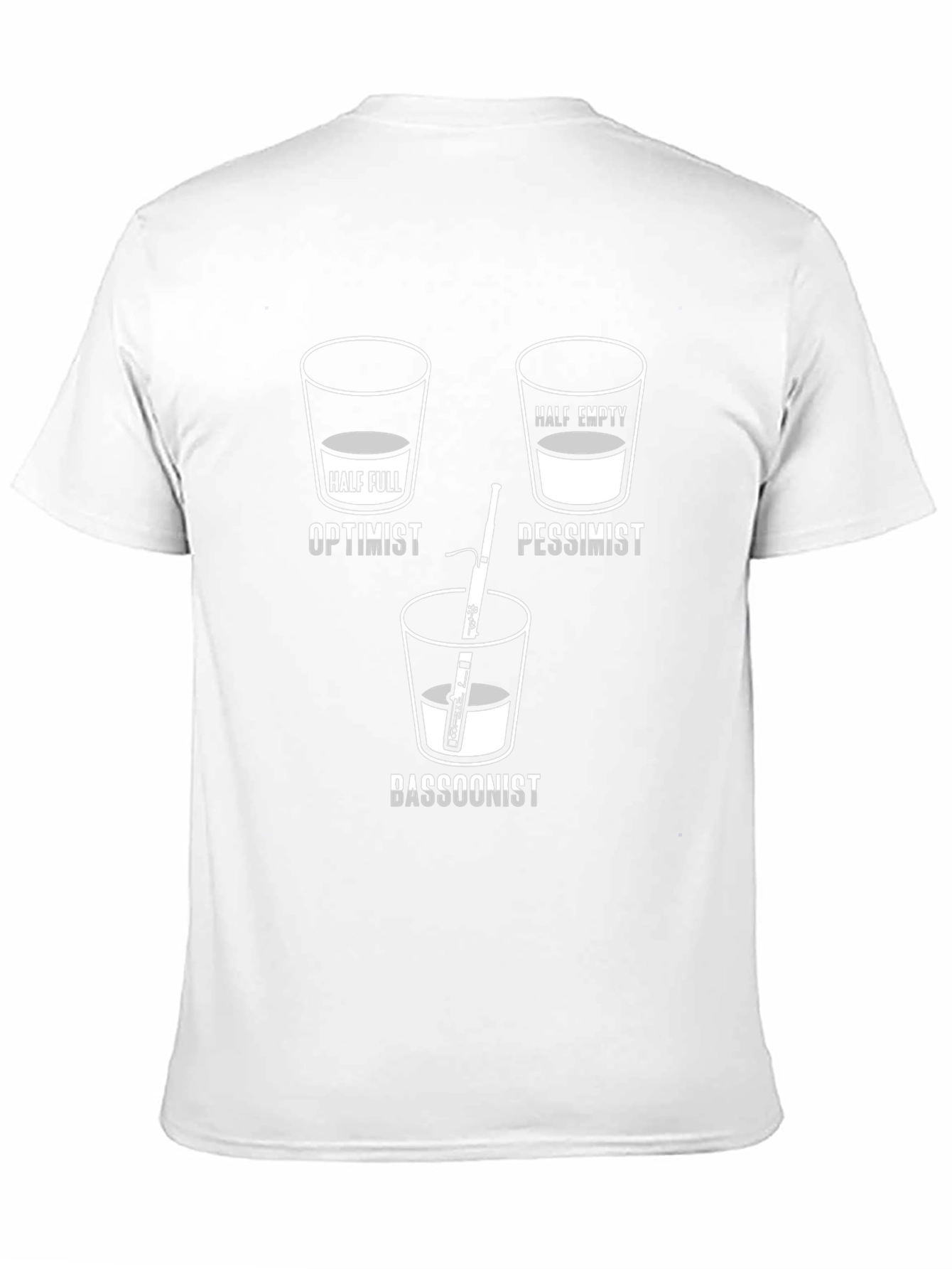 Optimist Pessimist Bassoonist T-Shirt - Funny Music Tee