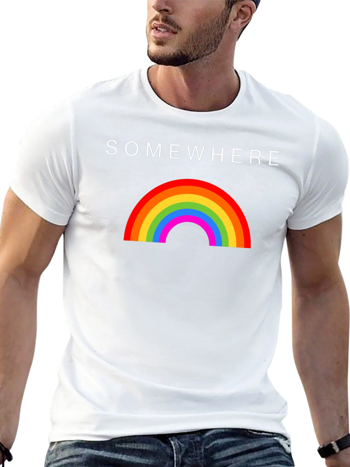Somewhere Rainbow Graphic T-Shirt - Soft Cotton Blend