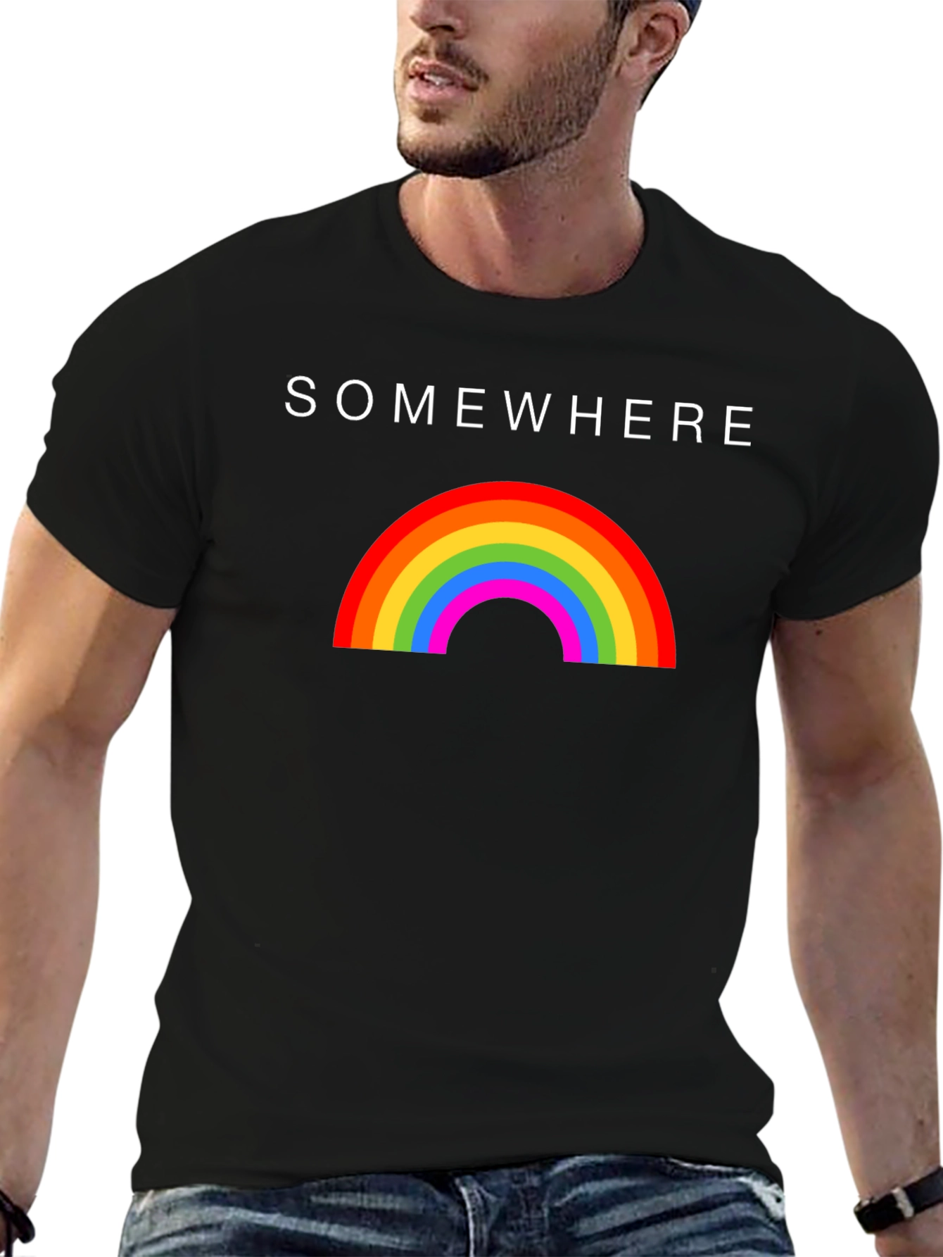 Somewhere Rainbow Graphic T-Shirt - Soft Cotton Blend
