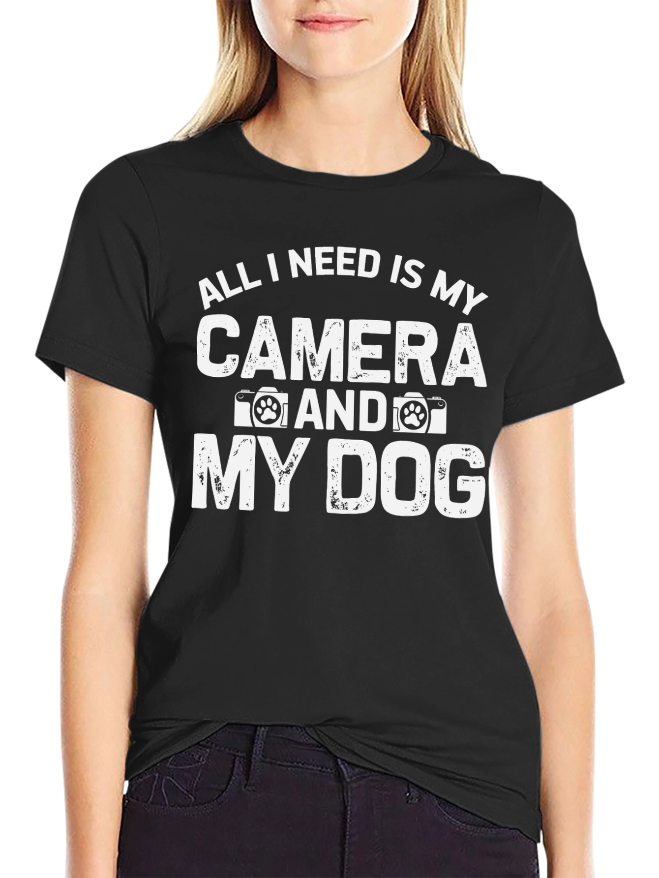 Camera & Dog T-Shirt: Photographers Essential Gear