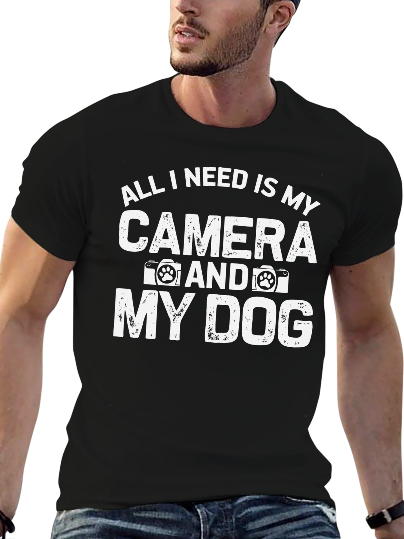 Camera & Dog T-Shirt: Photographers Essential Gear