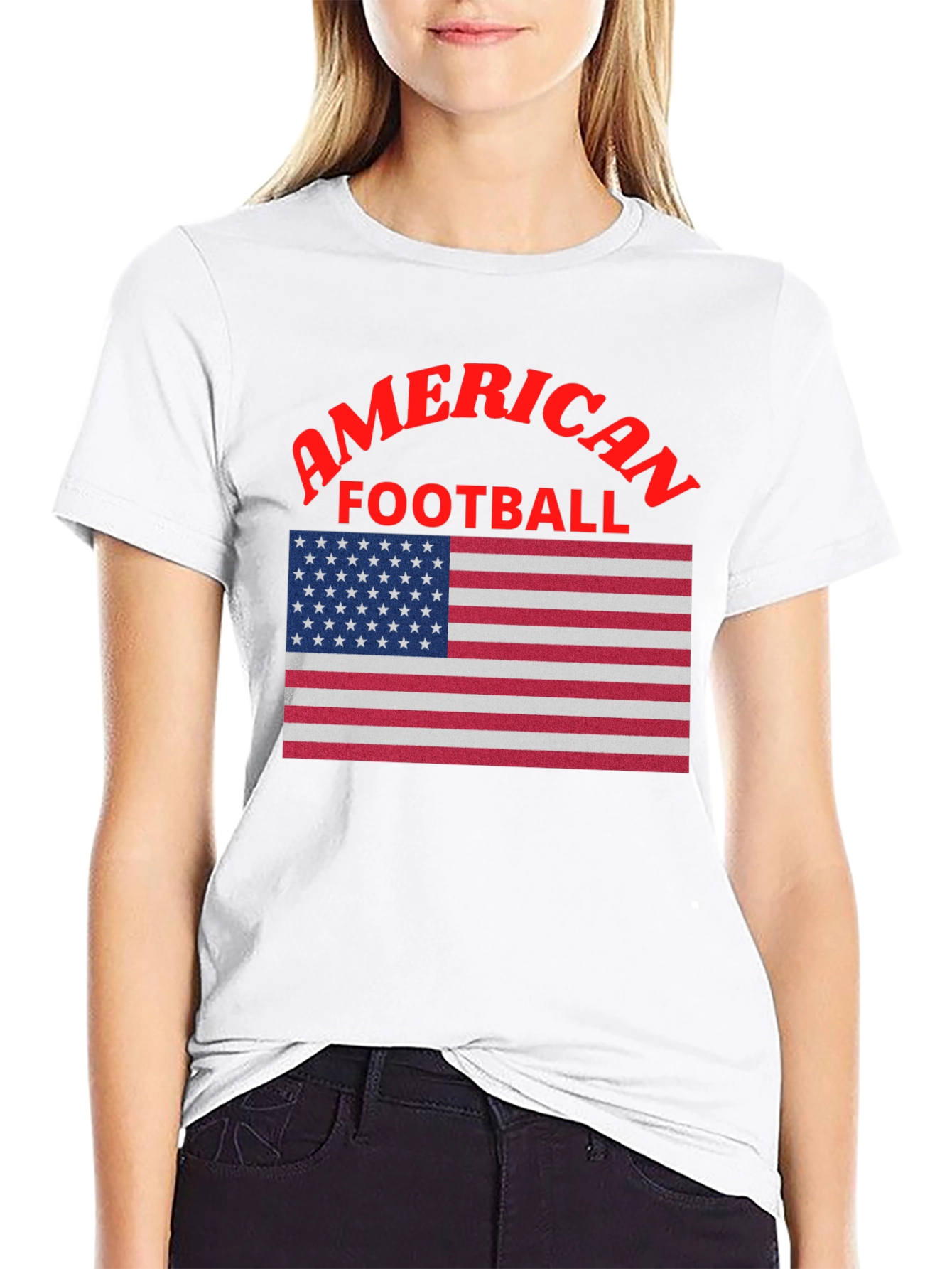 American Football USA Flag Graphic T-Shirt