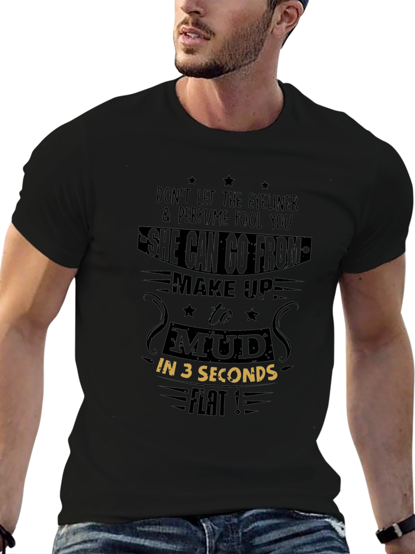 Eyeliner Perfume Mud Seconds Flat Novelty T-Shirt