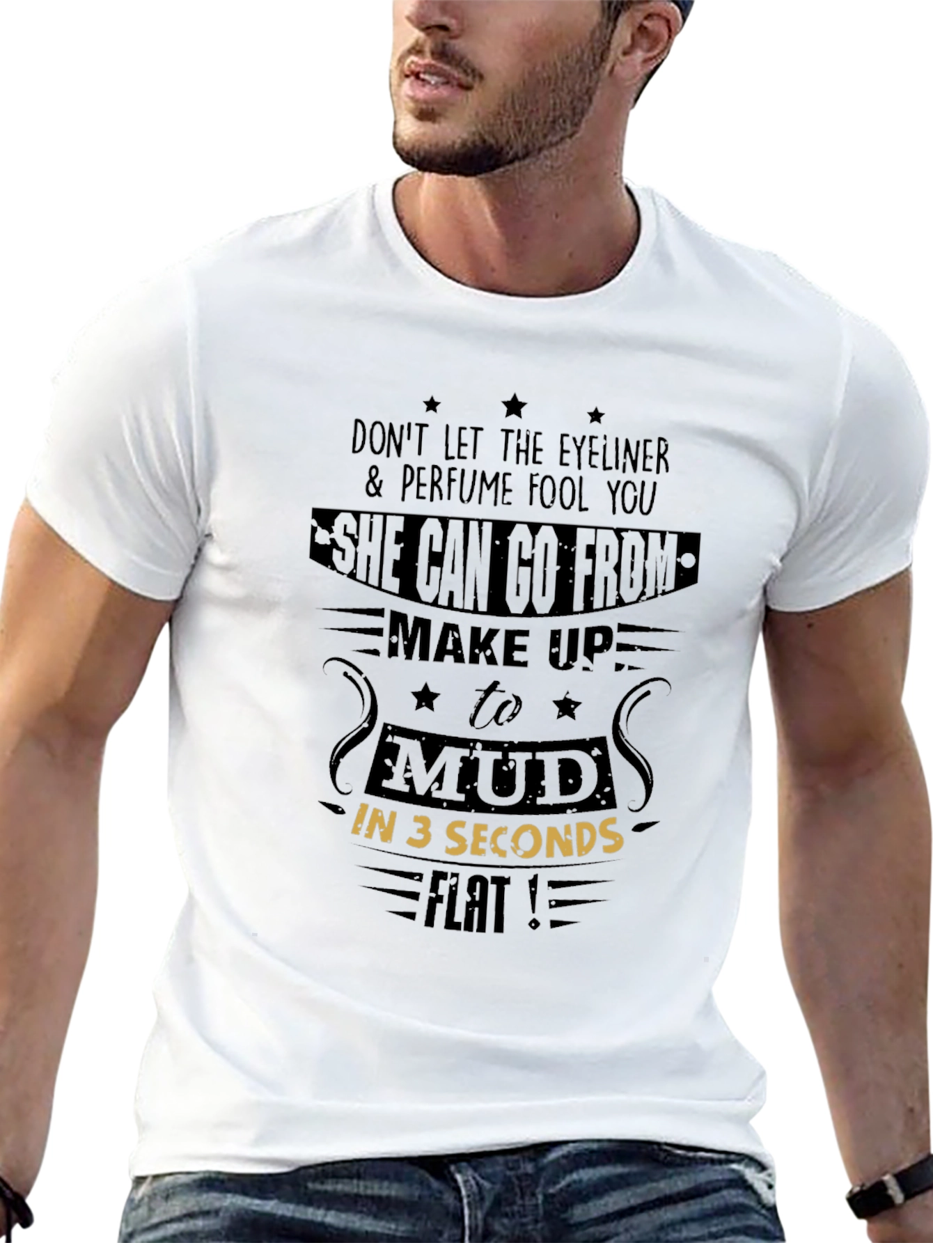 Eyeliner Perfume Mud Seconds Flat Novelty T-Shirt