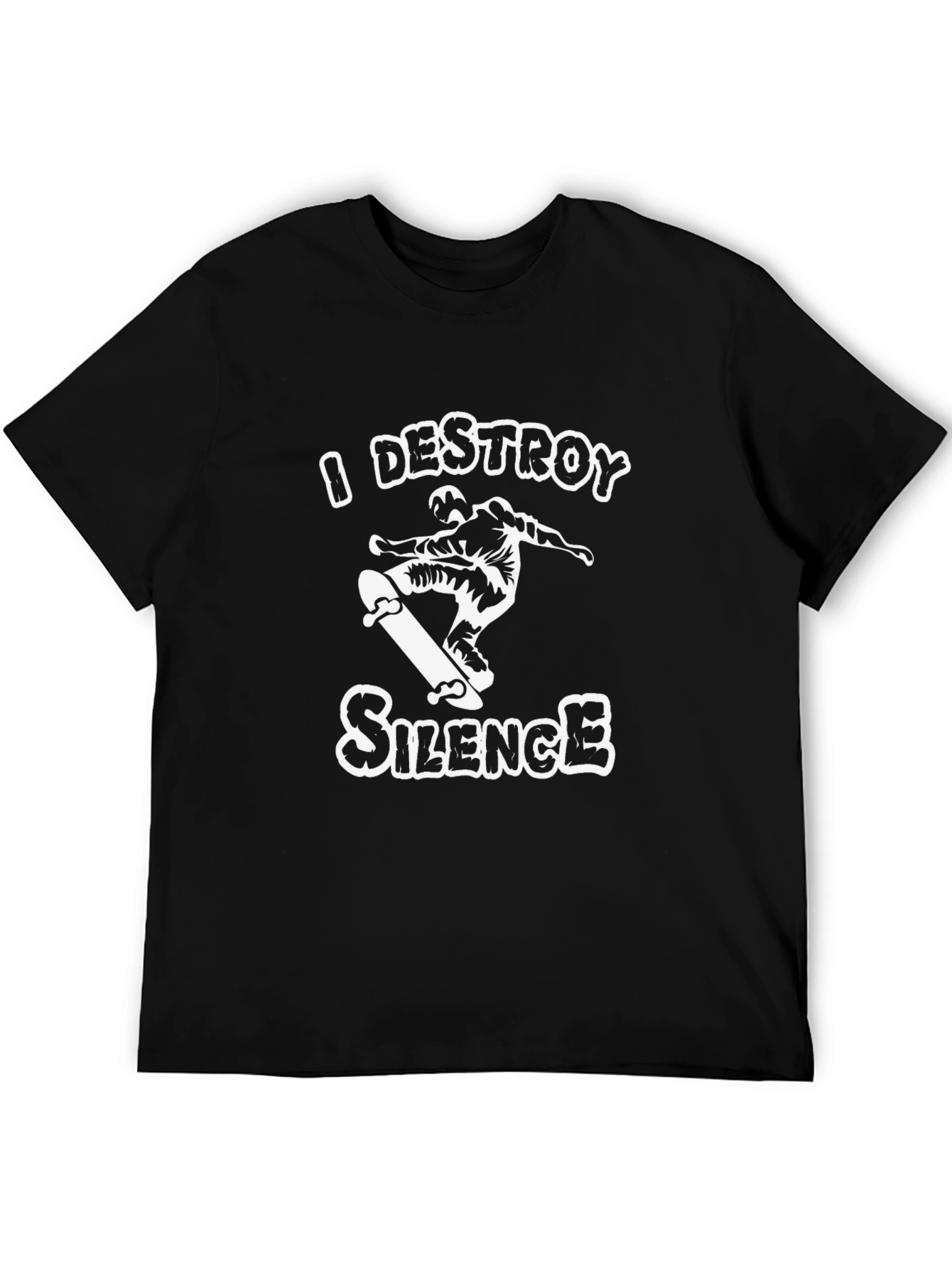 I Destroy Silence Skateboarder Graphic Tee