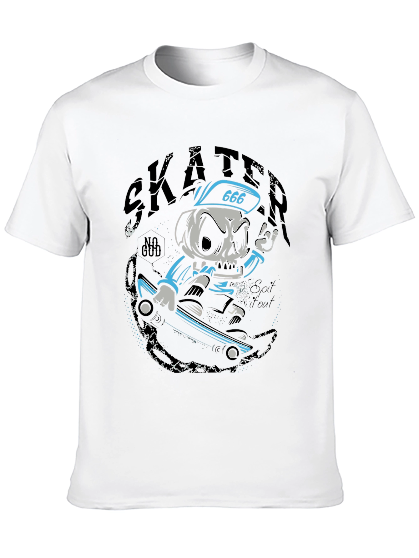 Skater Skull T-Shirt - Black Graphic Tee