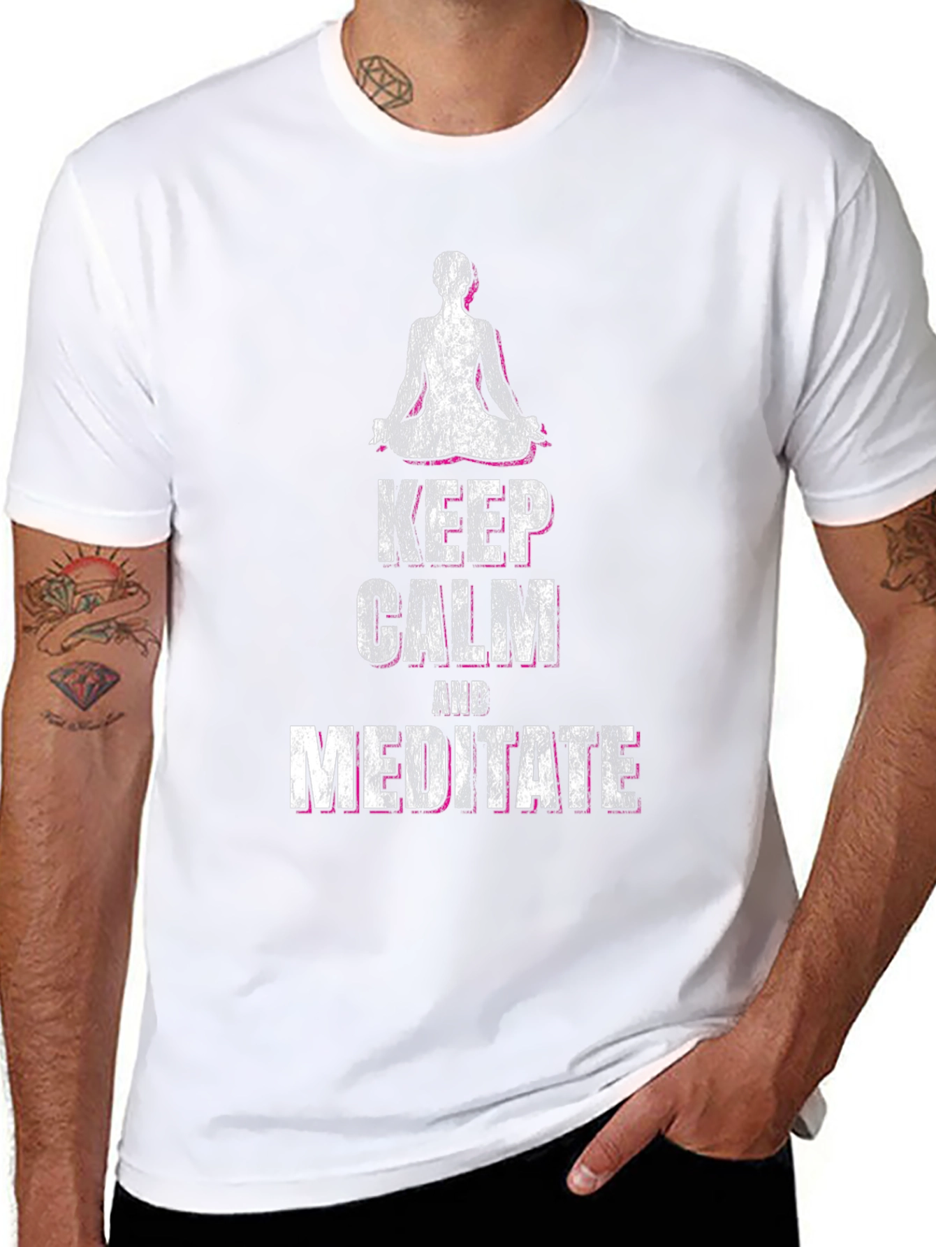 Keep Calm & Meditate Graphic Tee - Black