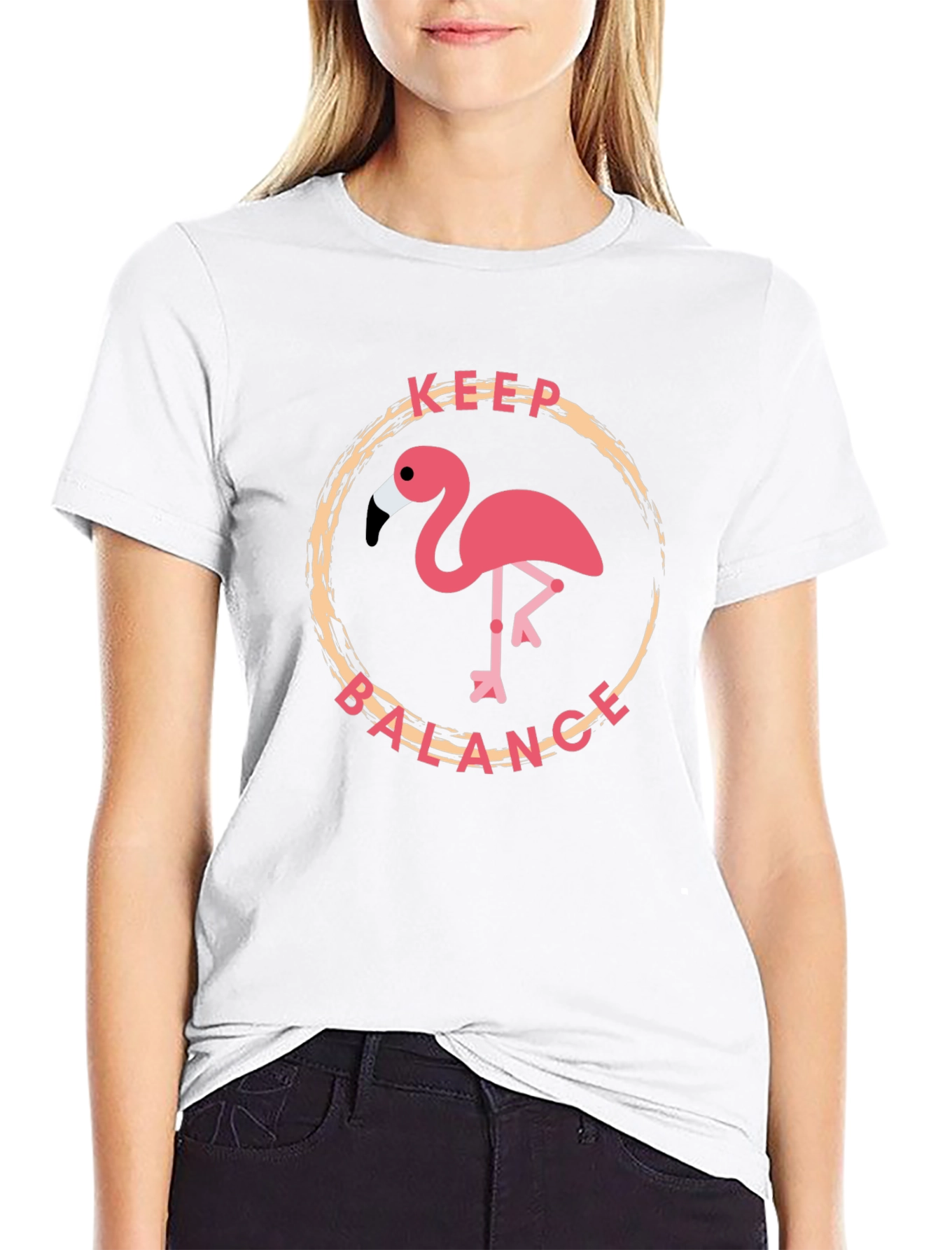 Keep Balance Flamingo Graphic T-Shirt