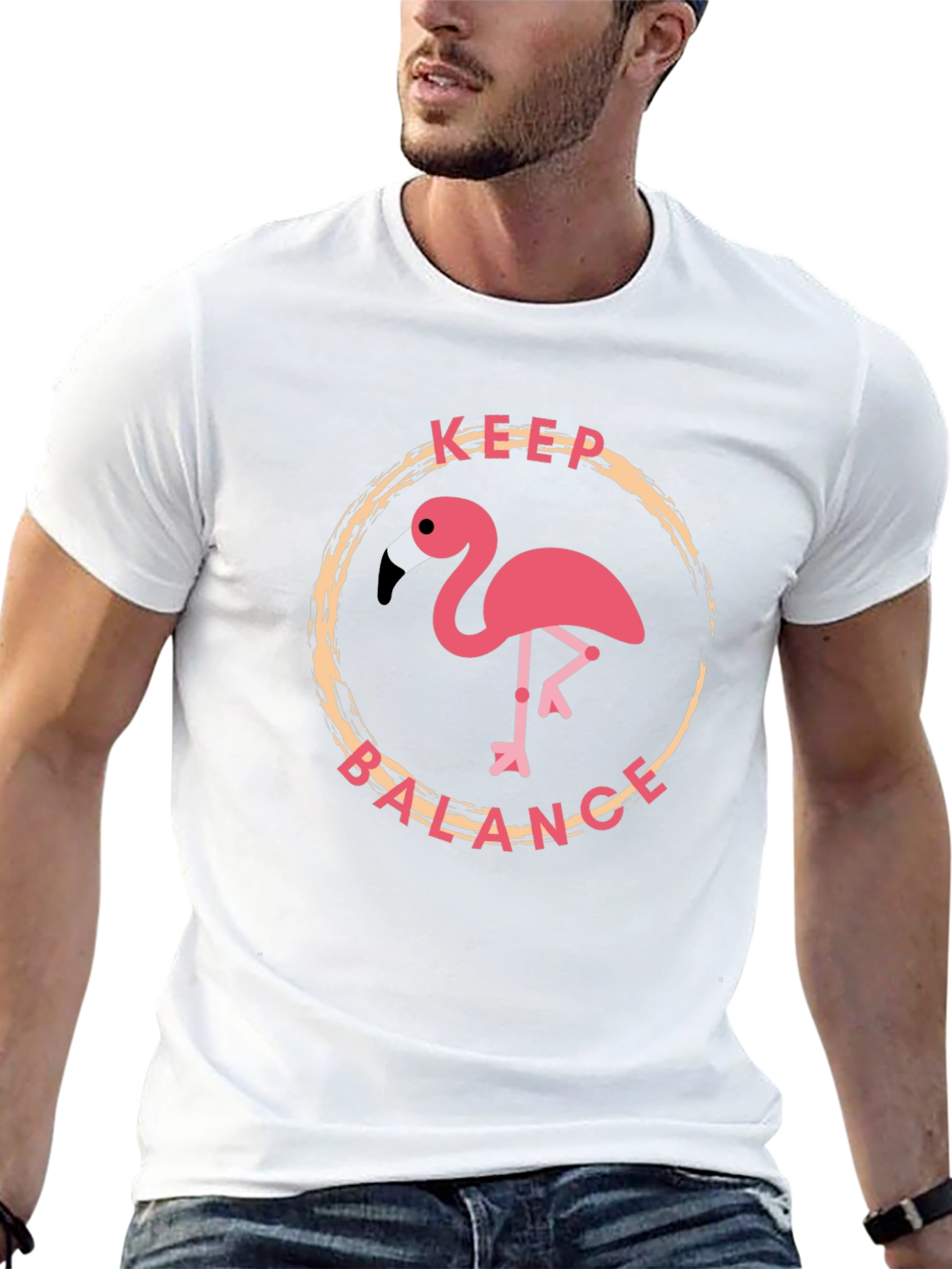 Keep Balance Flamingo Graphic T-Shirt
