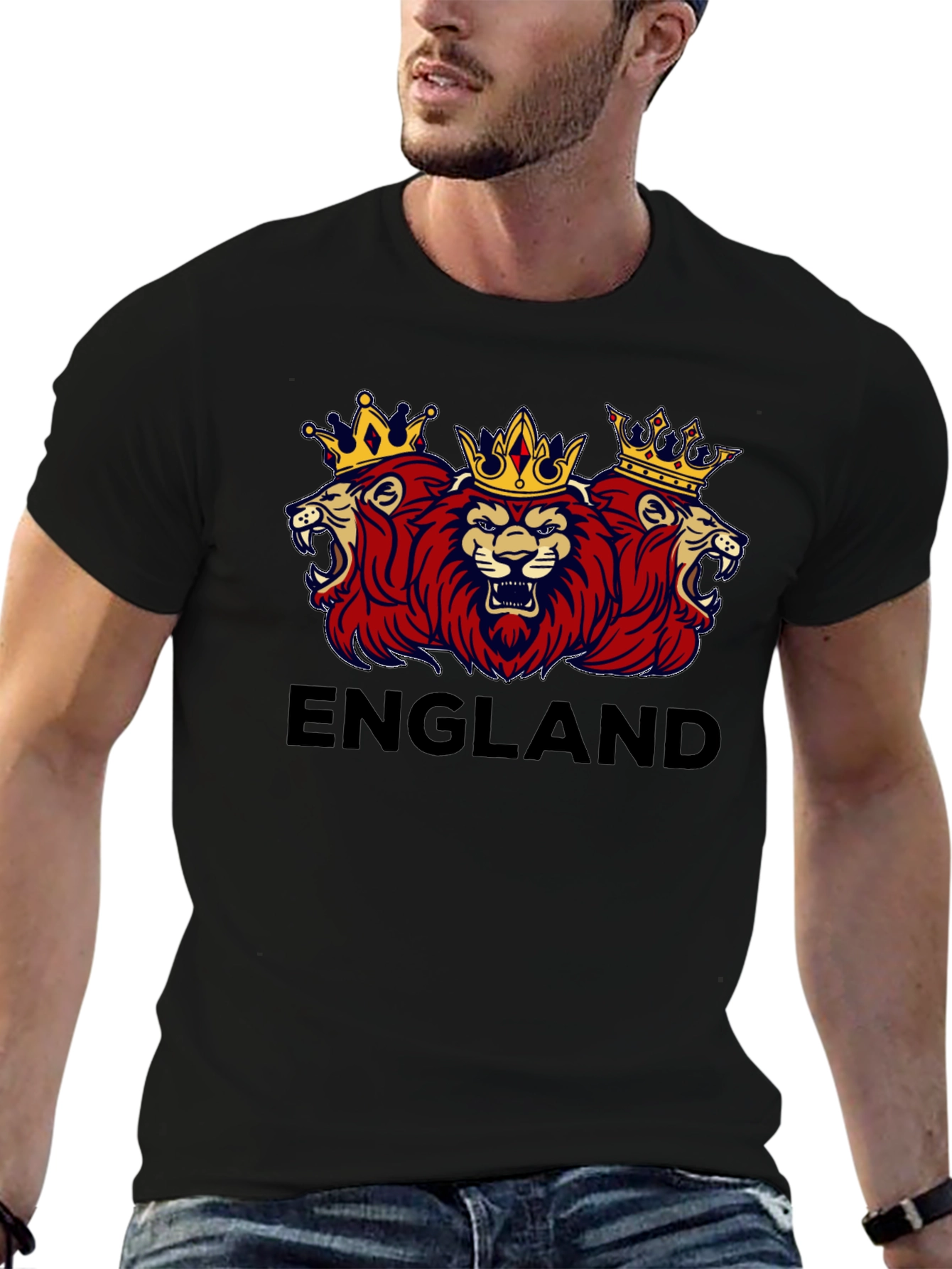 England Lions Crest Black T-Shirt