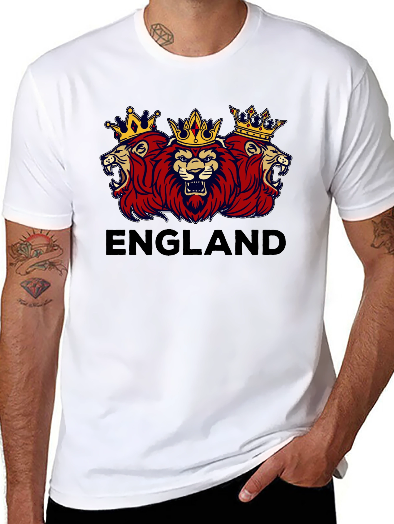 England Lions Crest Black T-Shirt