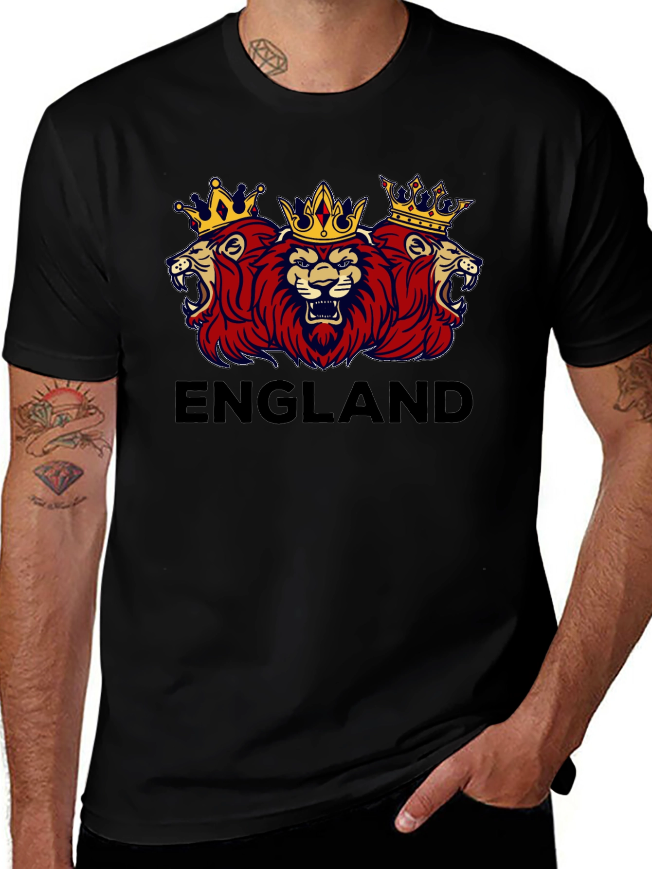 England Lions Crest Black T-Shirt