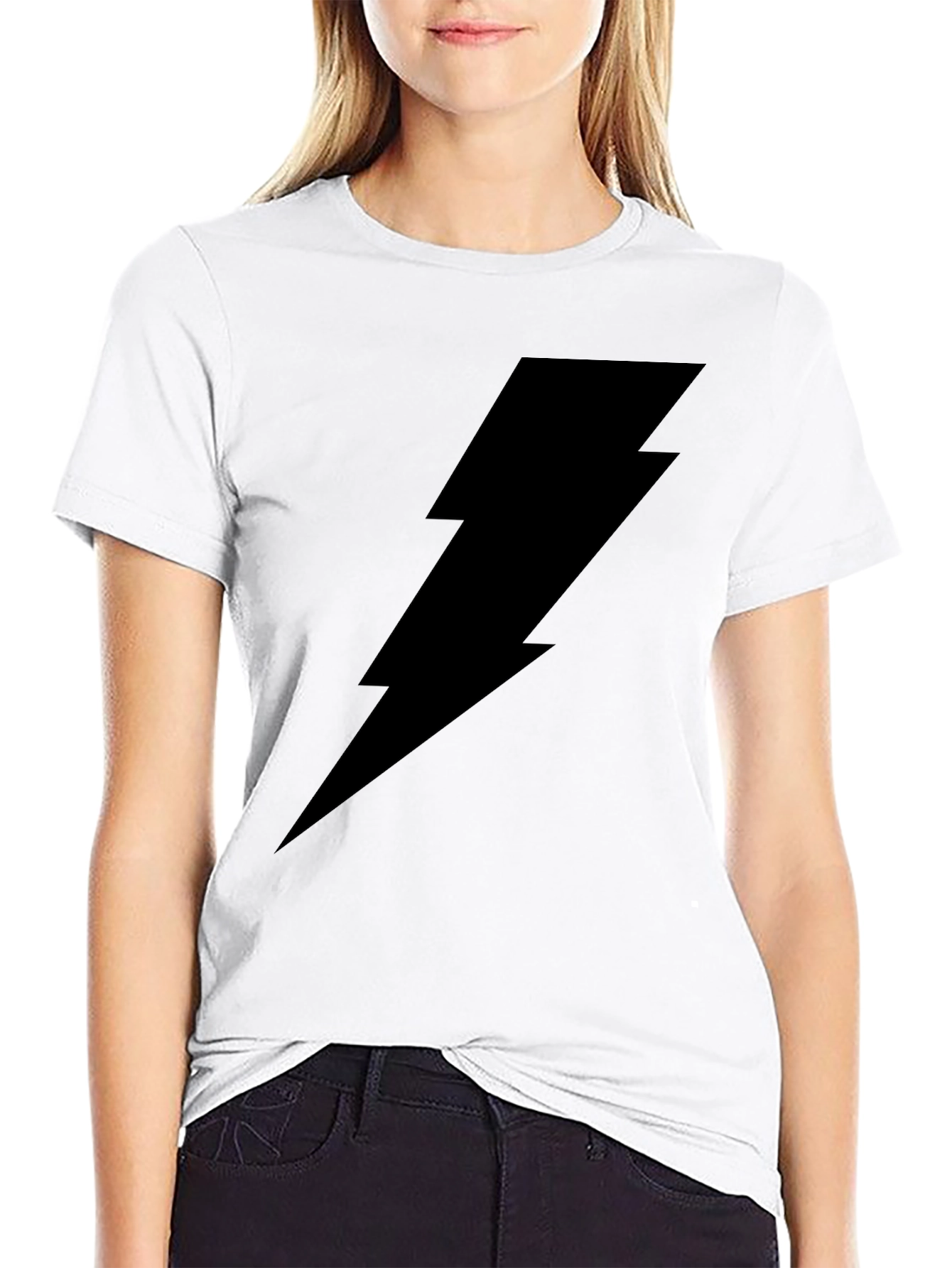Black Lightning Bolt Graphic T-Shirt