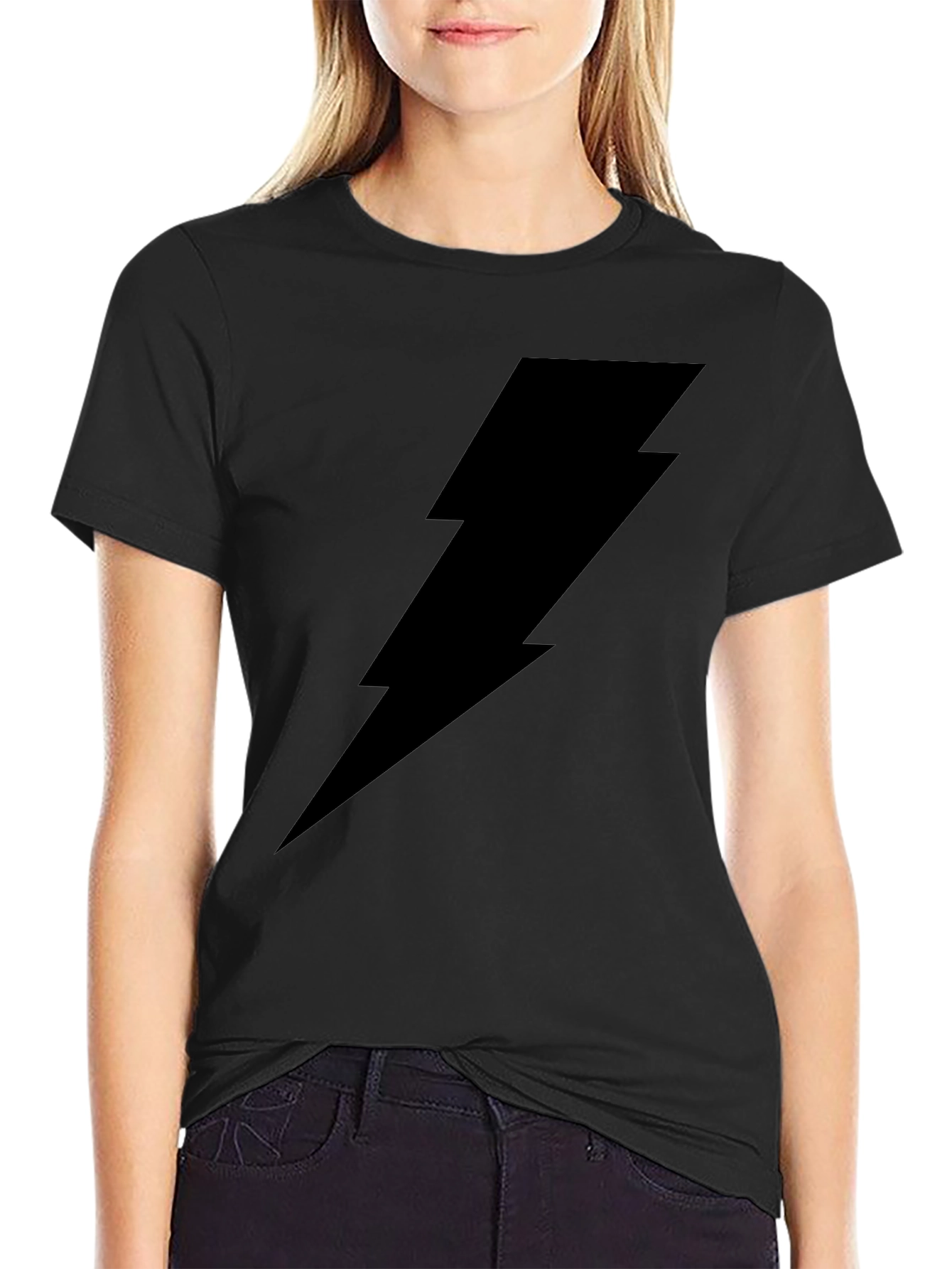 Black Lightning Bolt Graphic T-Shirt