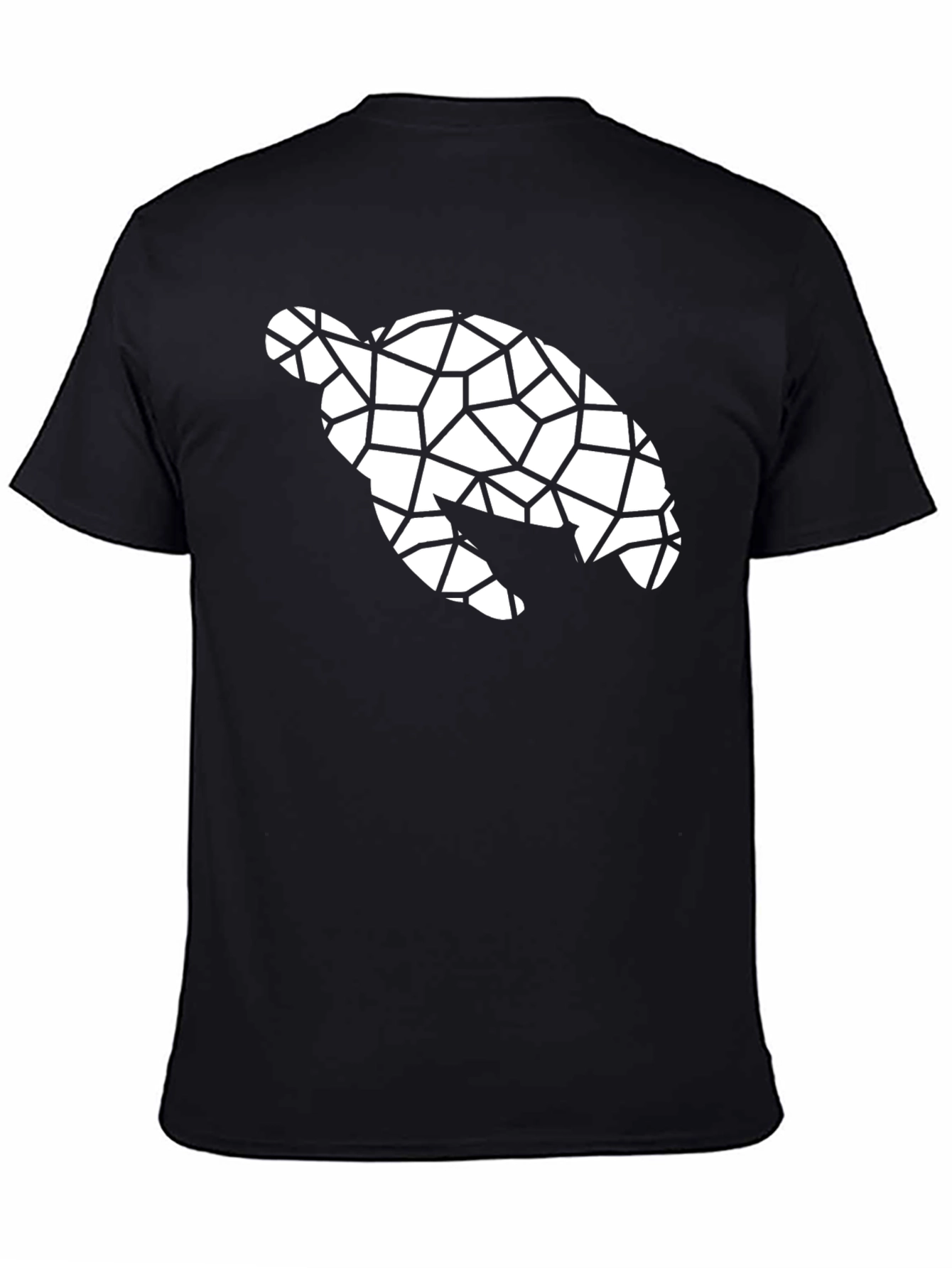 Geometric Turtle Graphic Tee - Black