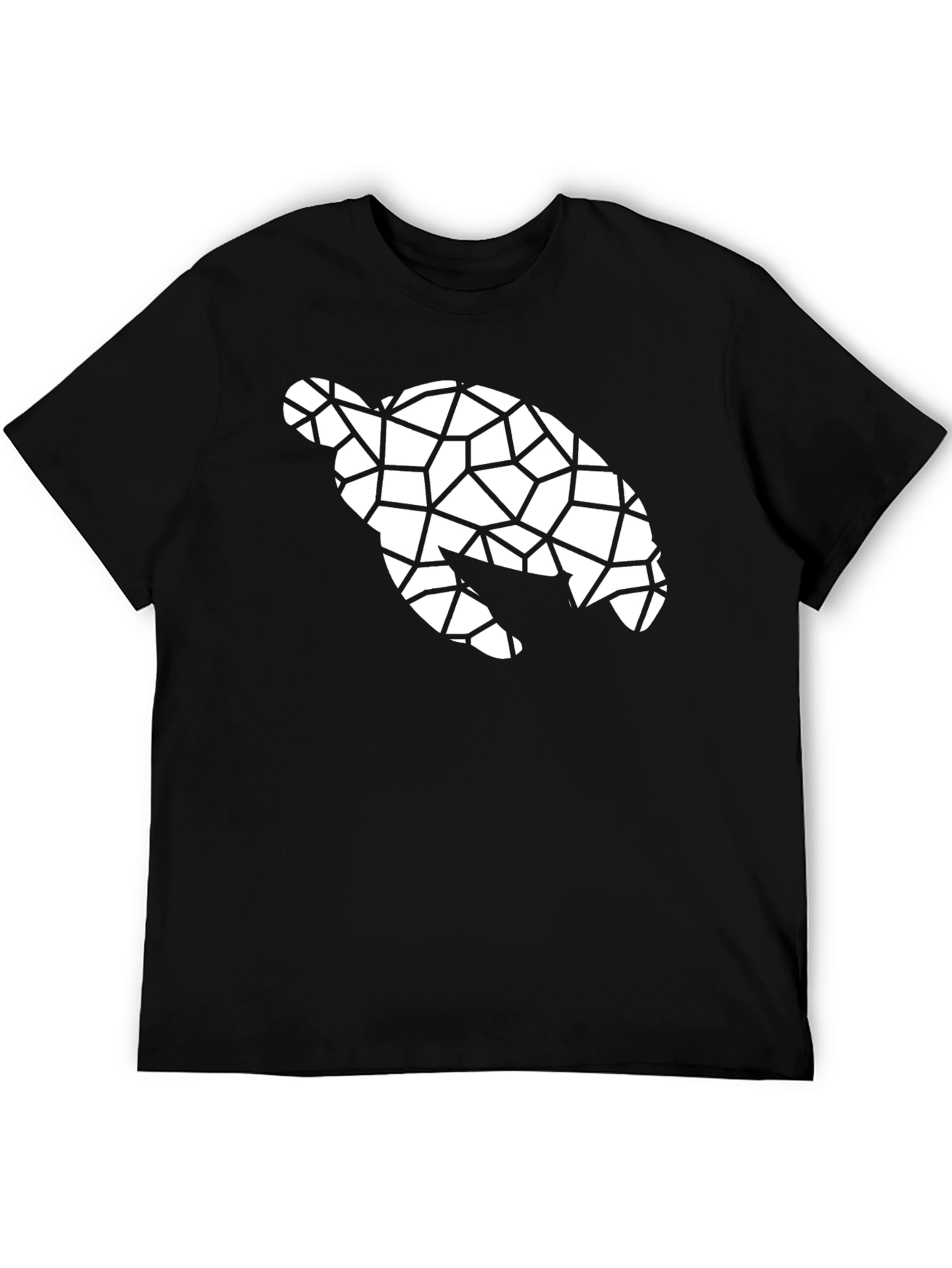 Geometric Turtle Graphic Tee - Black