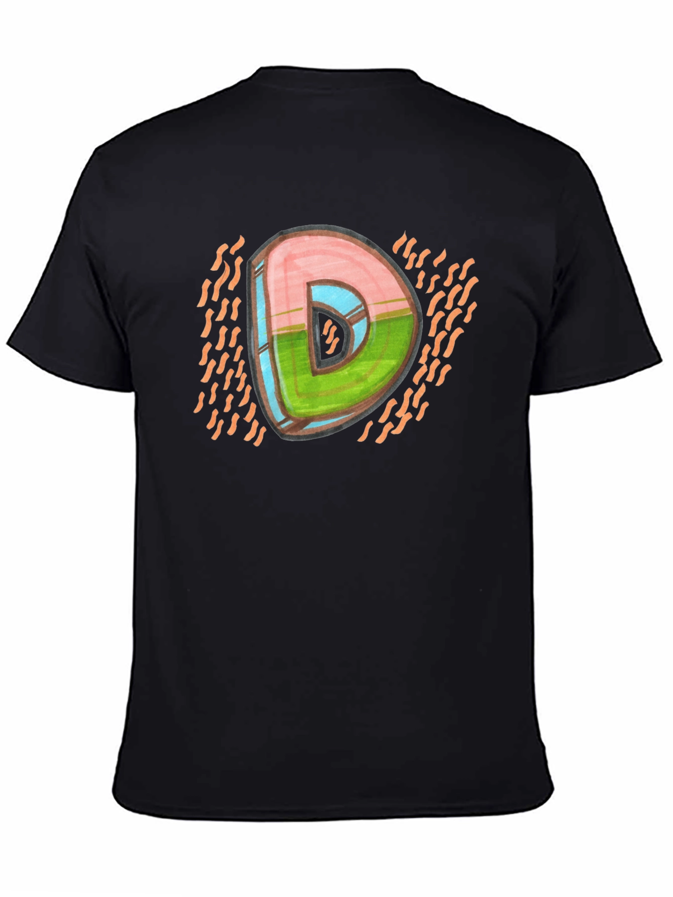 Abstract Letter D Graphic Tee - Unique Style