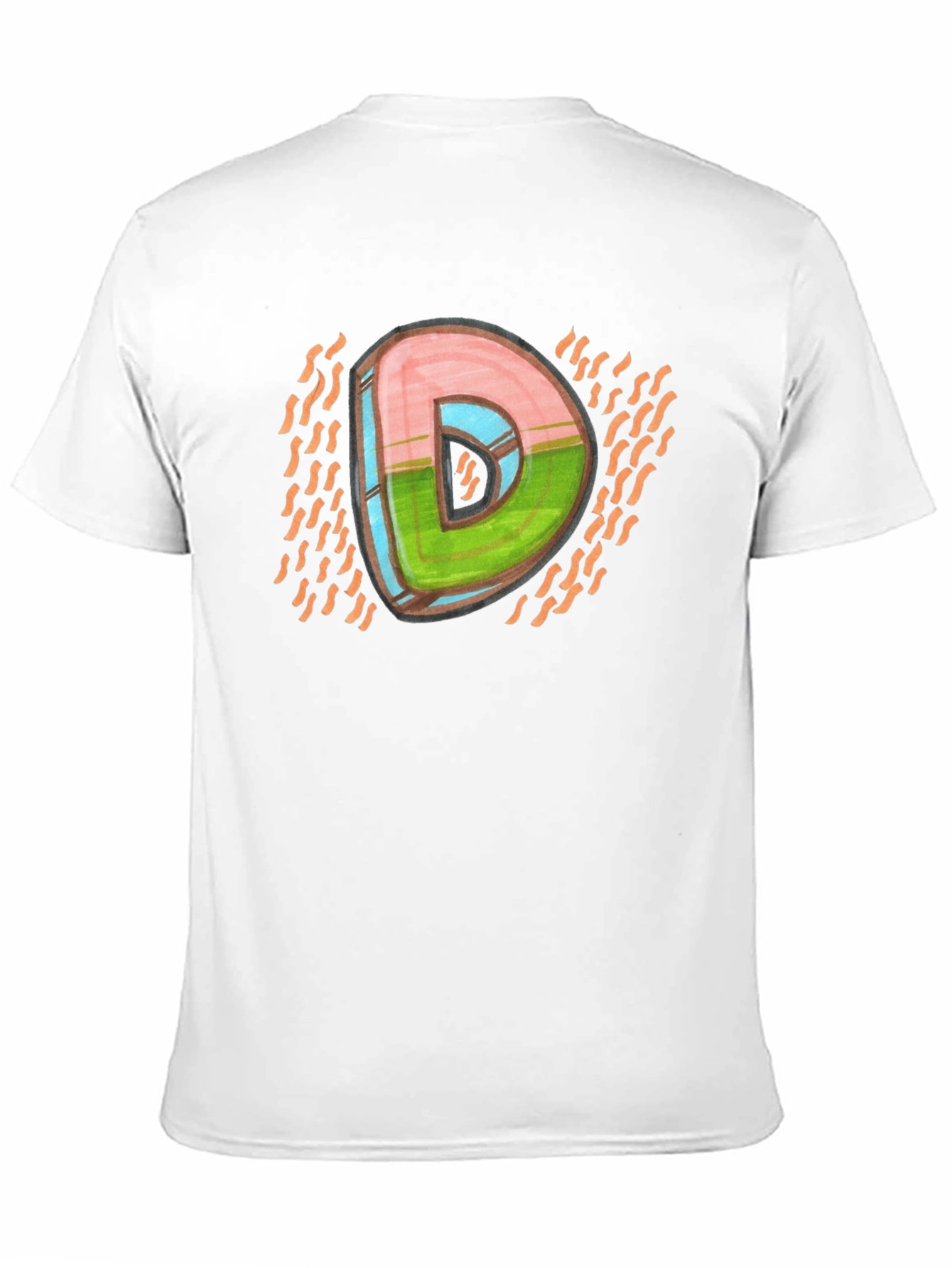Abstract Letter D Graphic Tee - Unique Style