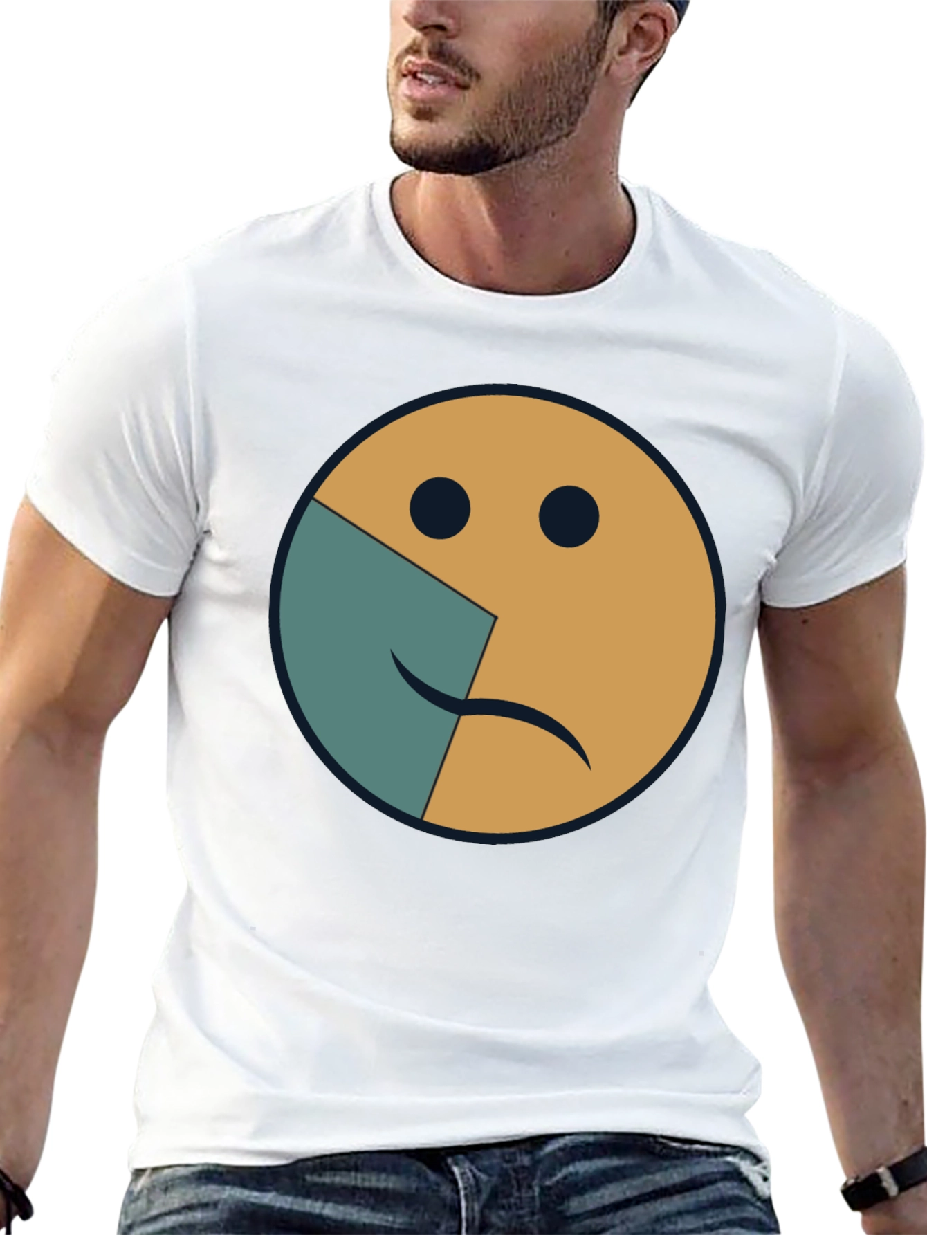 Two-Faced Emoji Graphic Tee - Express Yourself!