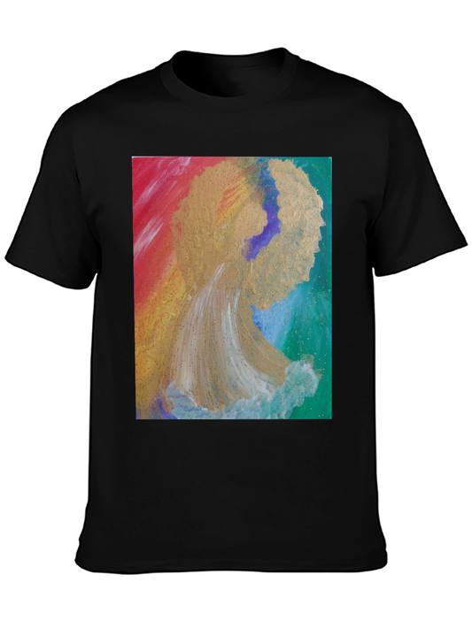 Abstract Angel Graphic Tee - Artistic Expression