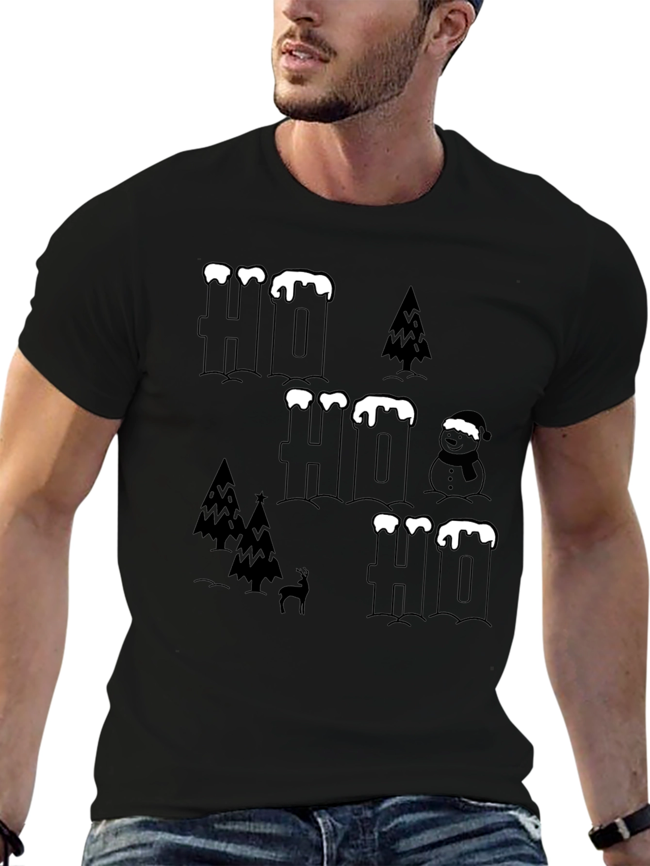 Festive Ho Ho Ho Christmas Graphic Tee