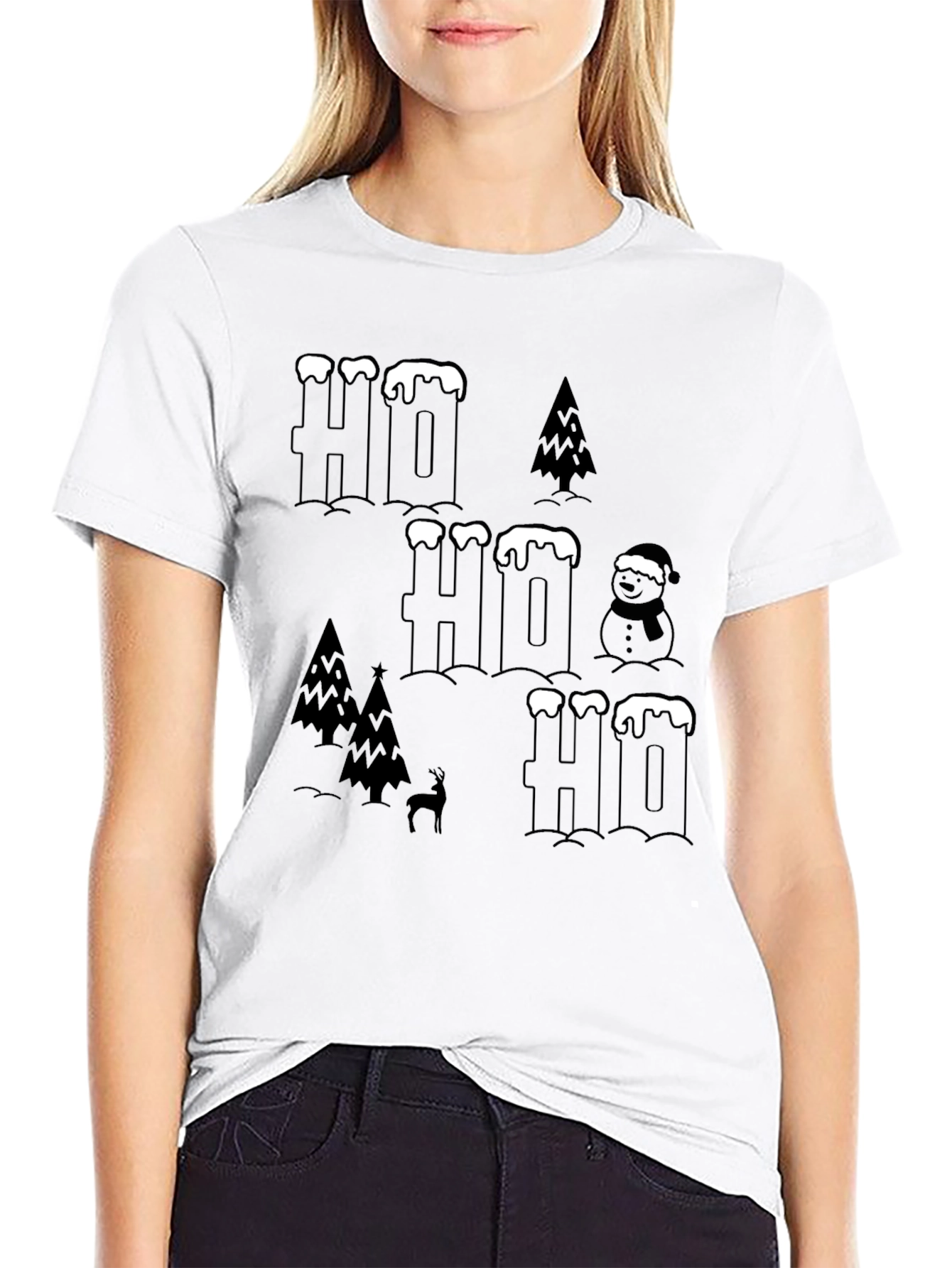 Festive Ho Ho Ho Christmas Graphic Tee