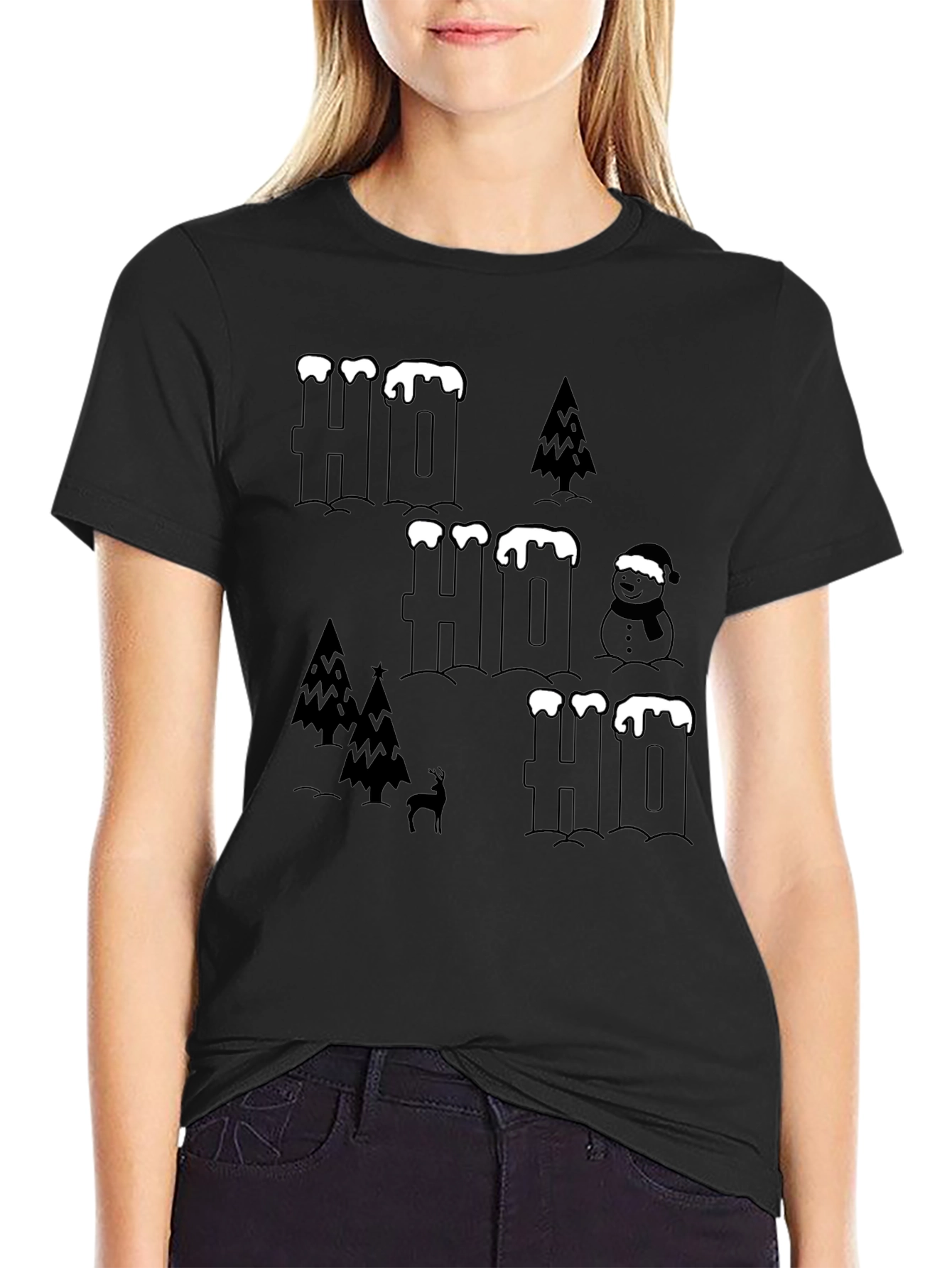 Festive Ho Ho Ho Christmas Graphic Tee