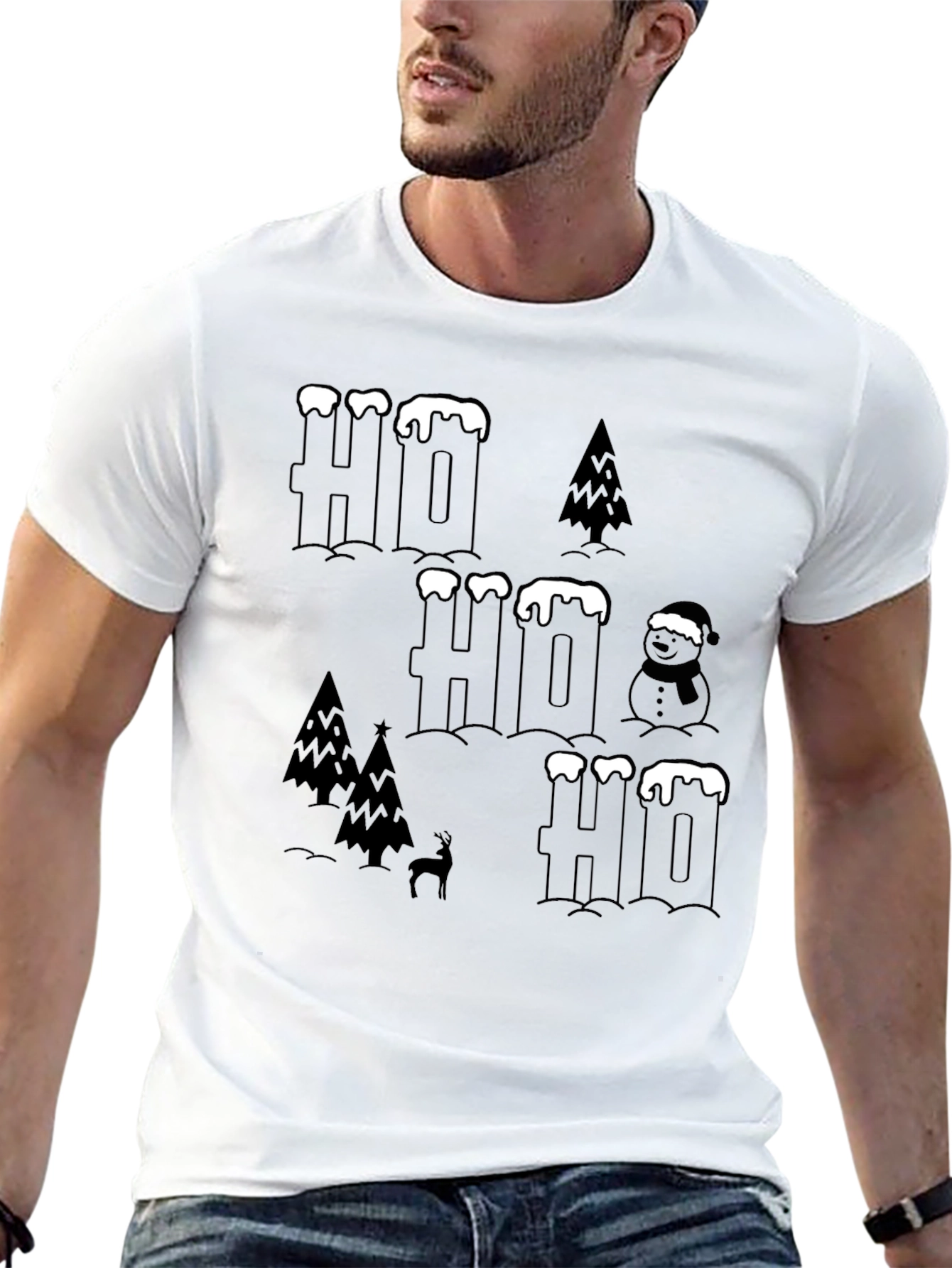 Festive Ho Ho Ho Christmas Graphic Tee