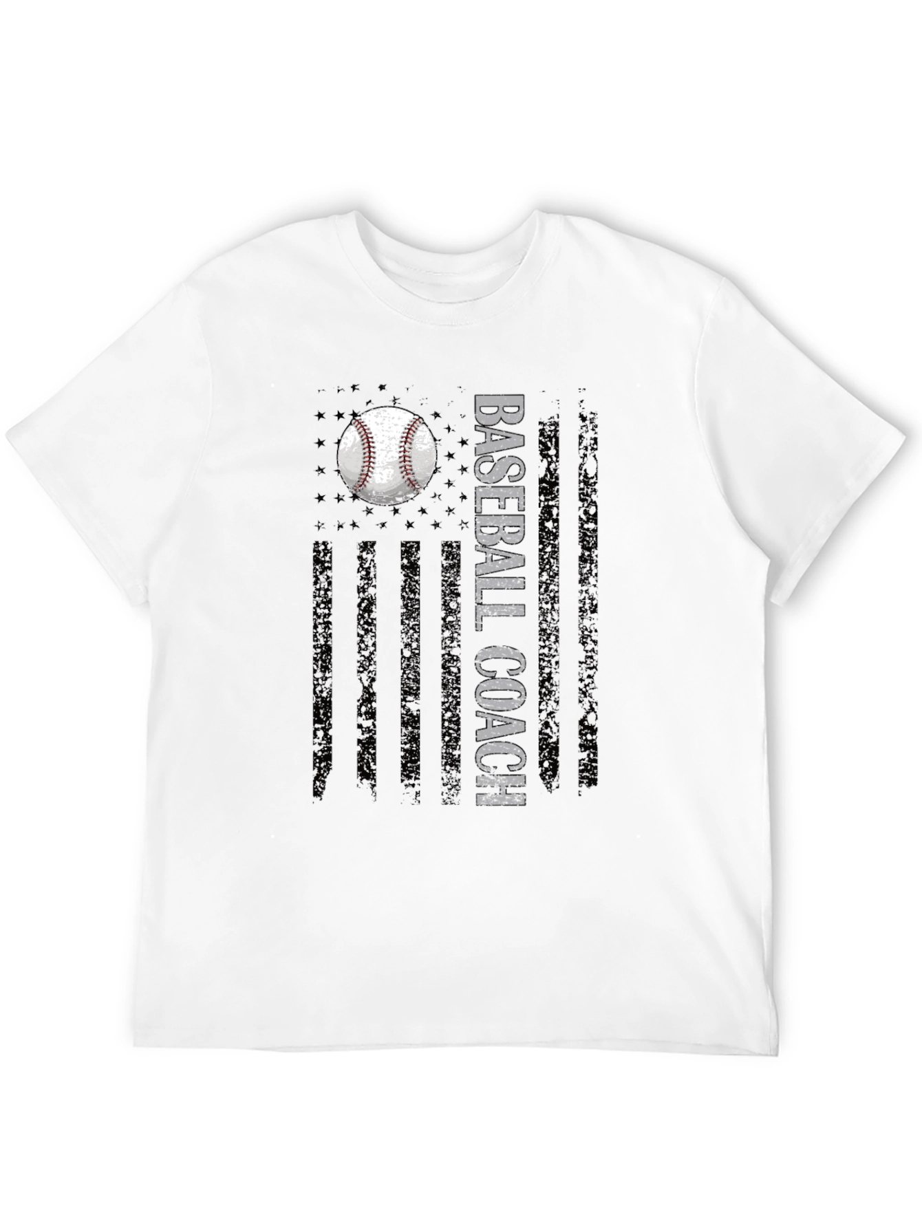 Baseball Coach Graphic Tee - American Flag Design