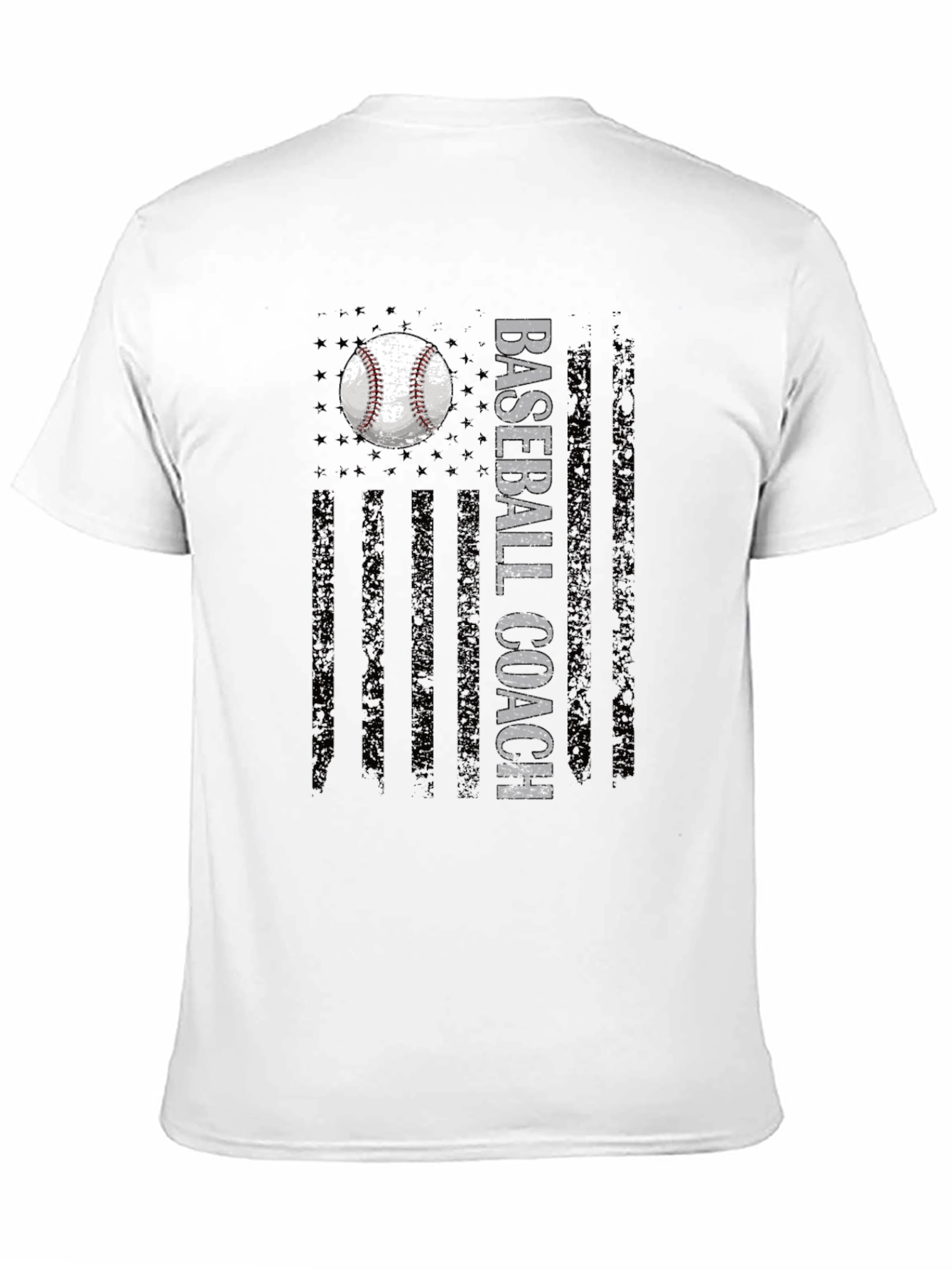 Baseball Coach Graphic Tee - American Flag Design