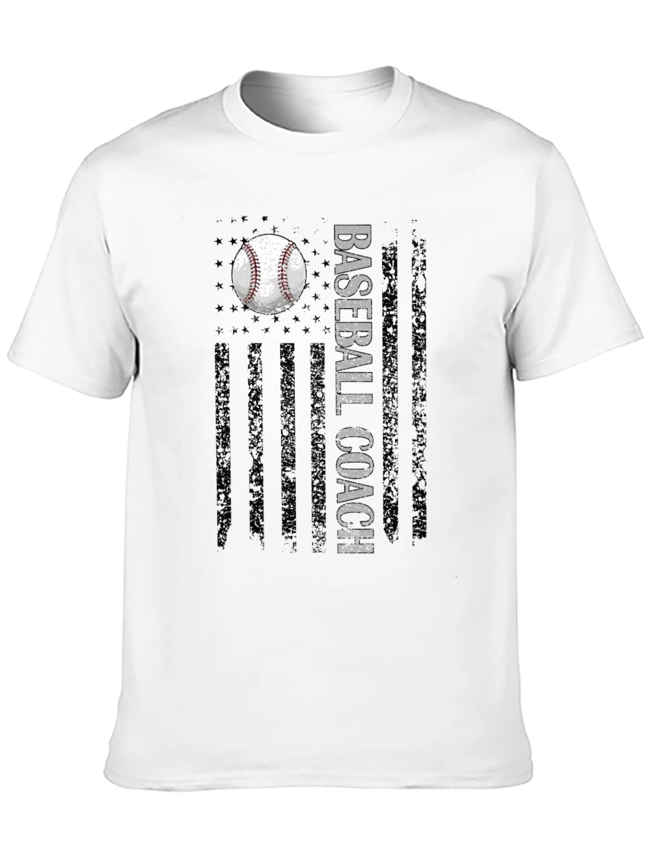 Baseball Coach Graphic Tee - American Flag Design