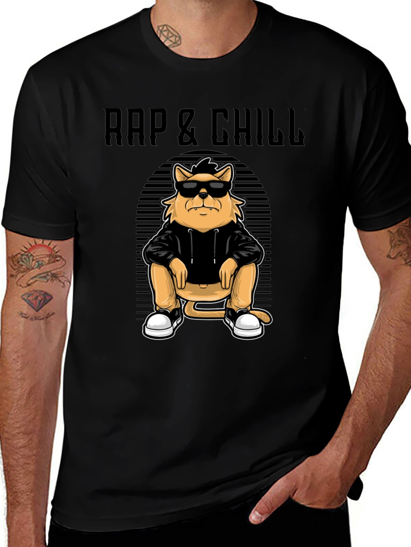 Rap & Chill Cat T-Shirt - Cool Graphic Tee
