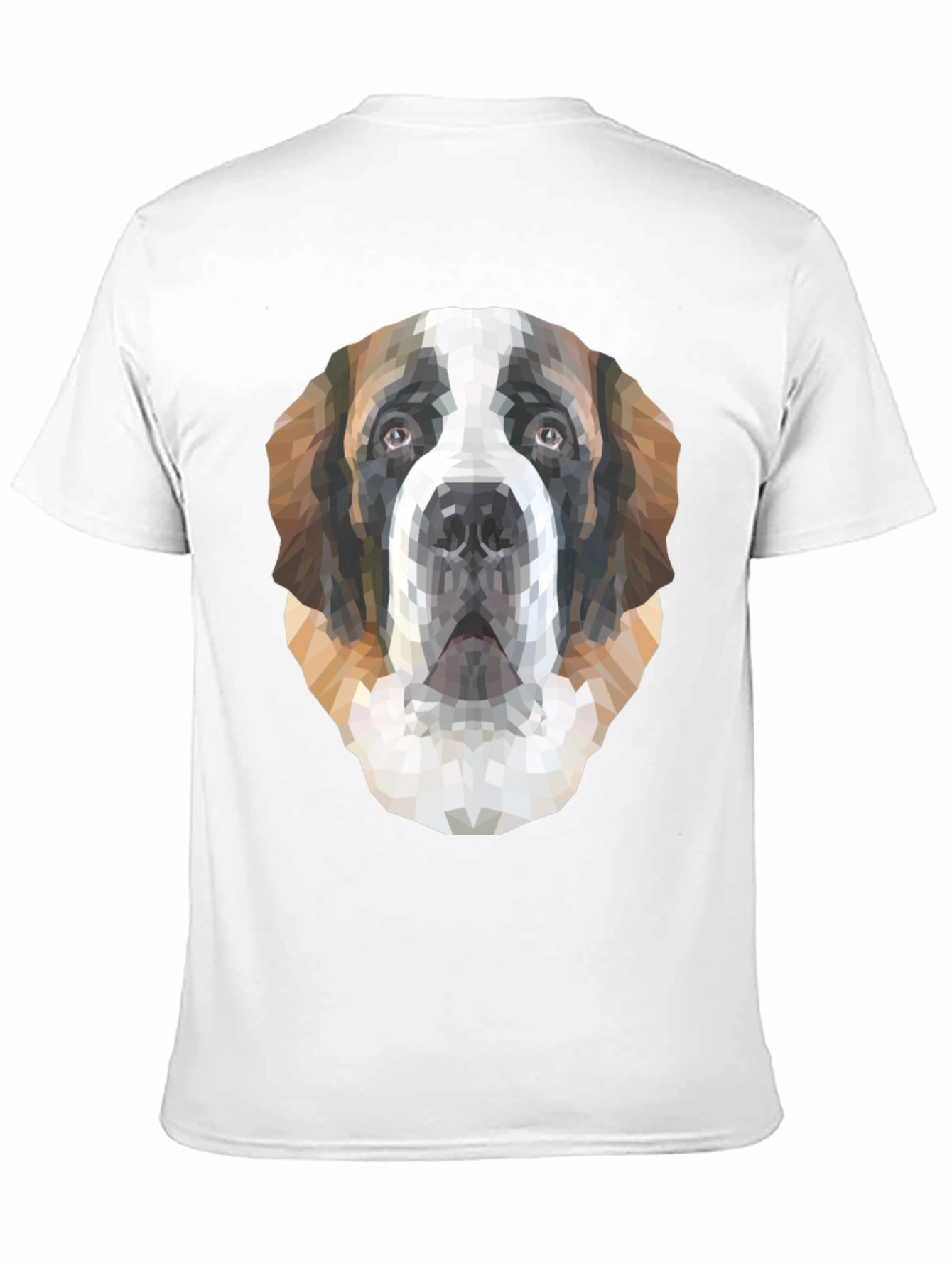 Geometric St. Bernard Dog Graphic T-Shirt - Black