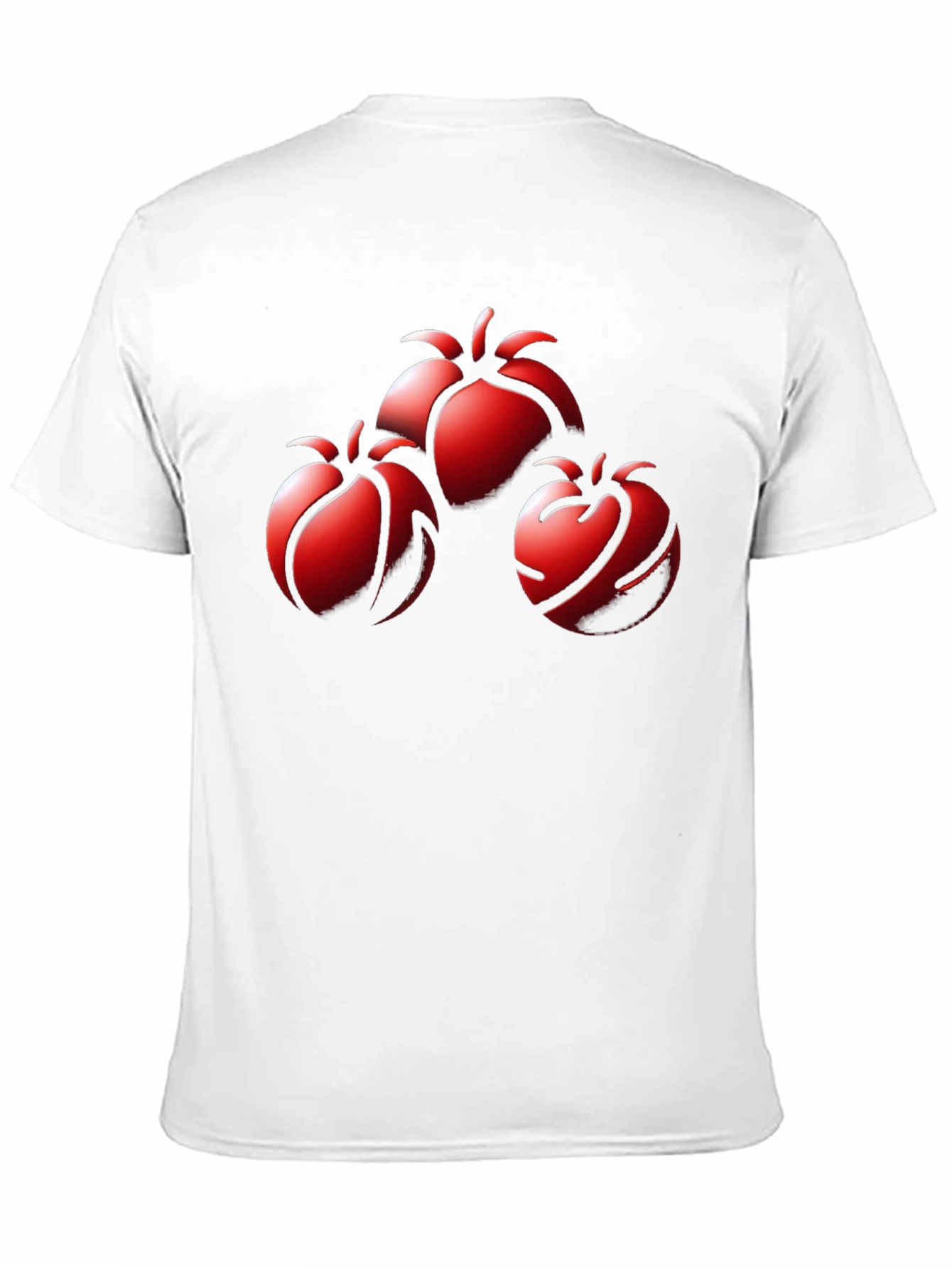 Red Fruit Graphic Black T-Shirt