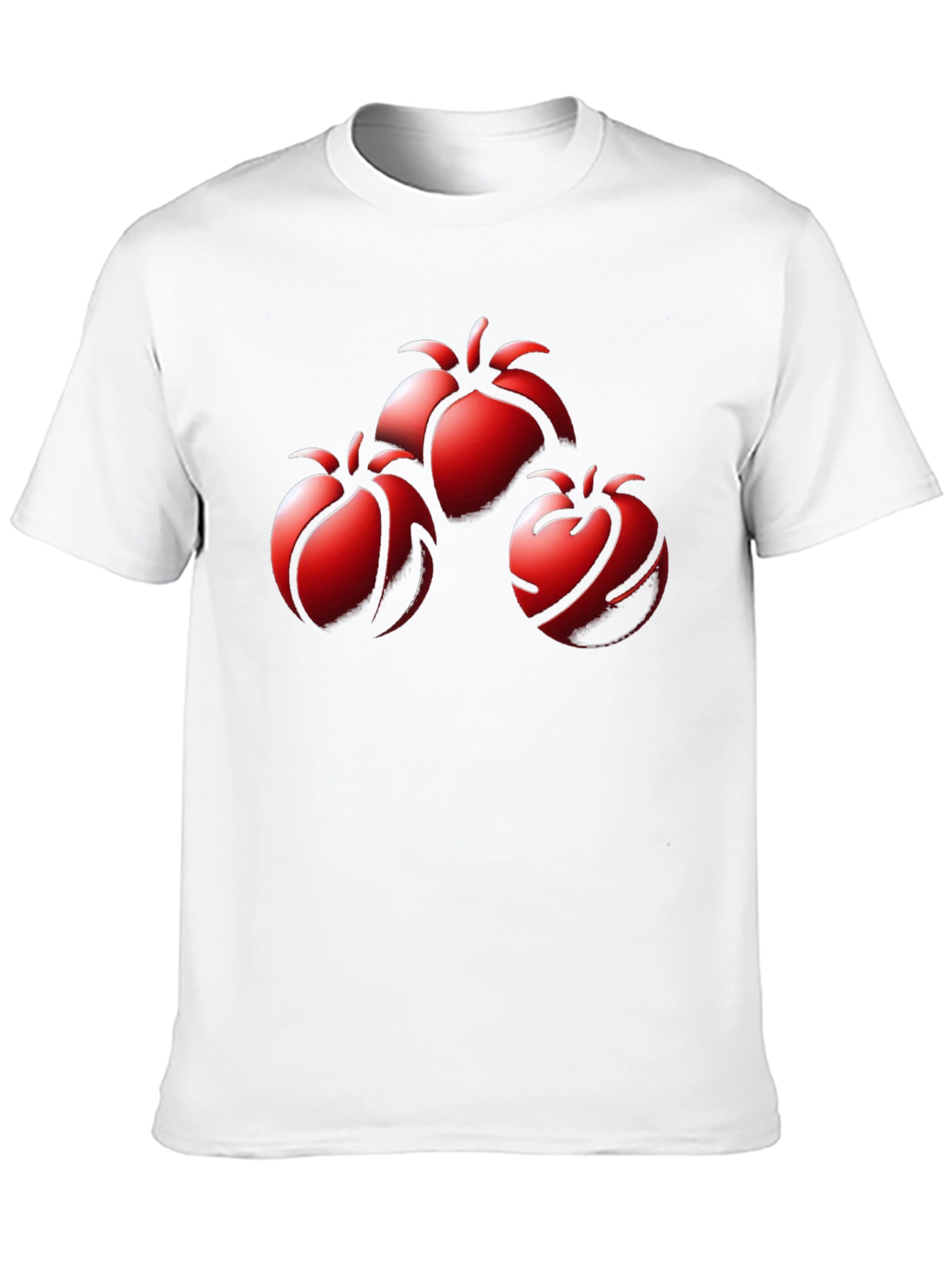 Red Fruit Graphic Black T-Shirt