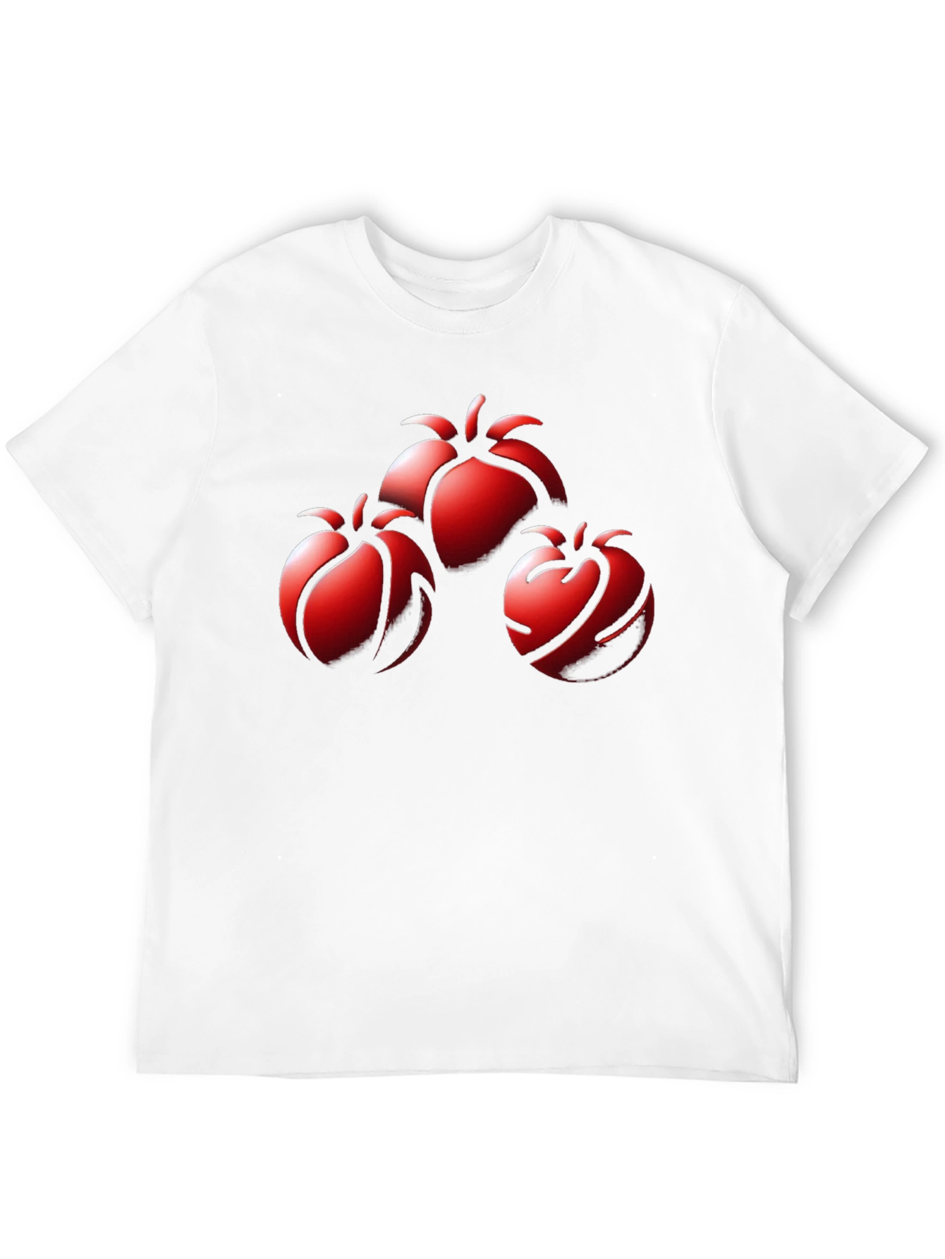 Red Fruit Graphic Black T-Shirt